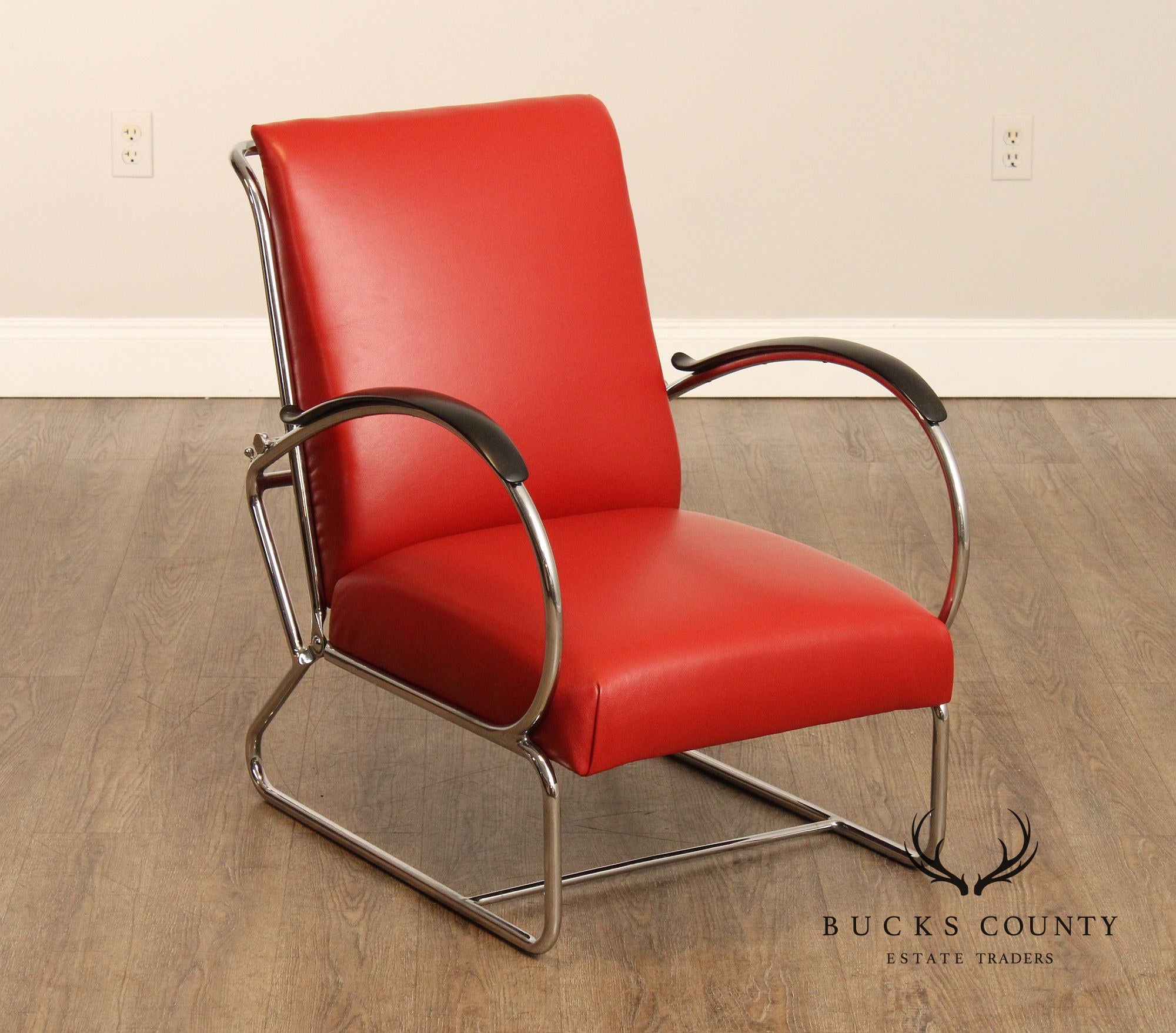 Gispen Art Deco Style Chrome Reclining '401' Lounge Chair