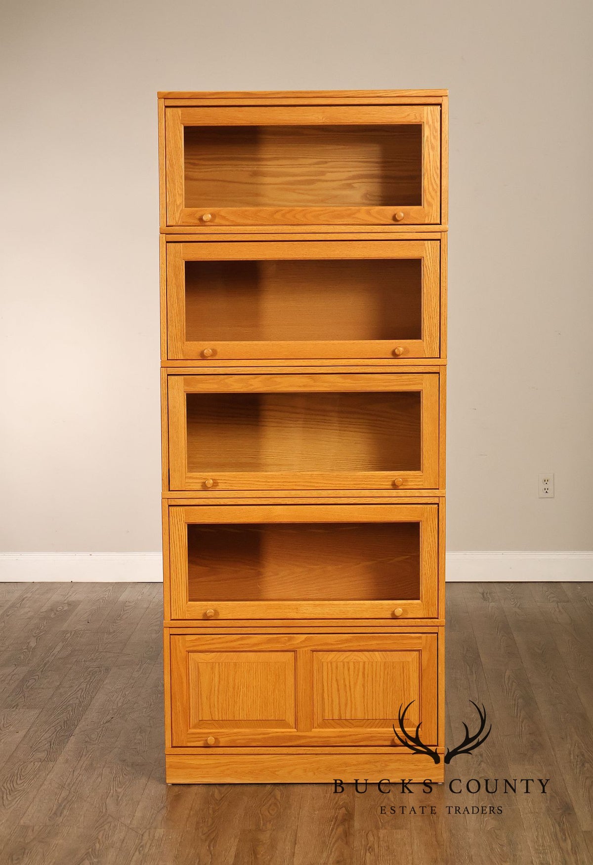 Amish Made Oak Five Stack Barrister Bookcase