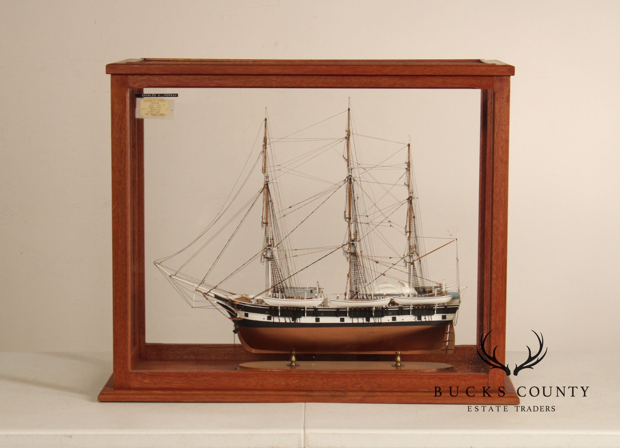Model Ship 'Charles W. Morgan' In Wooden Display Case