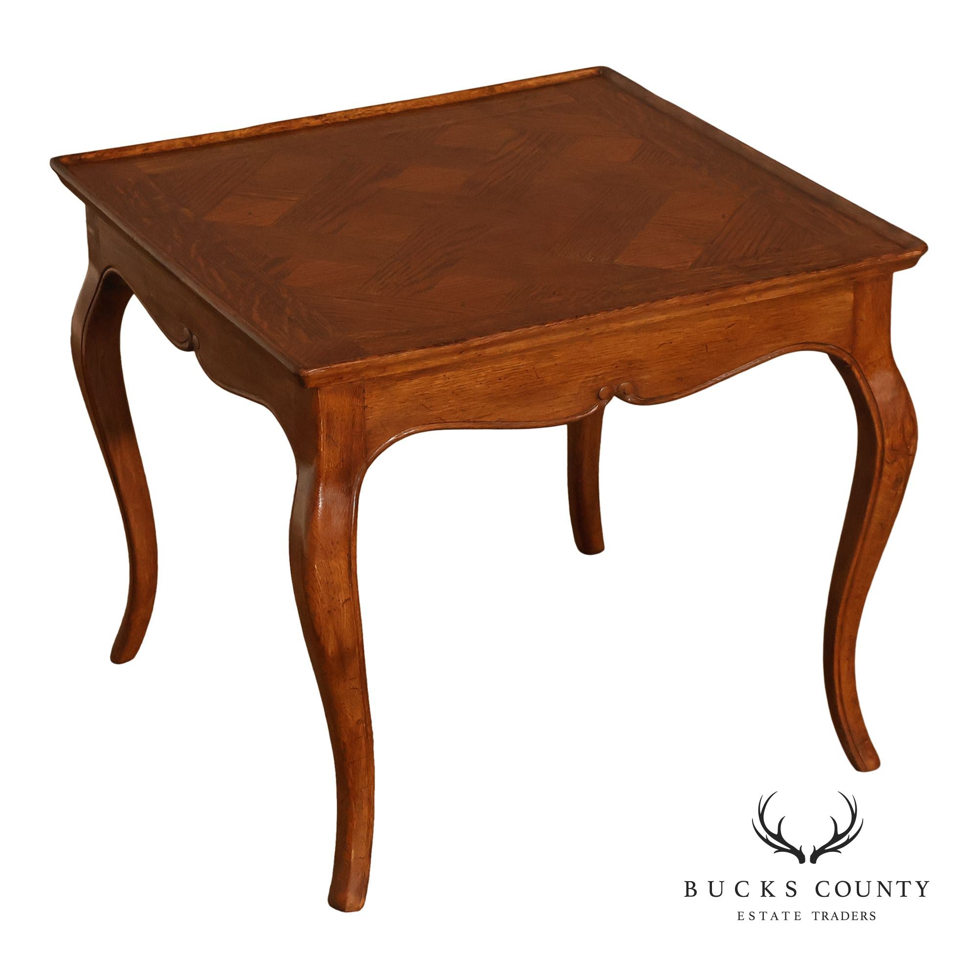 Italian Louis XV Style Oak Parquetry Side Table