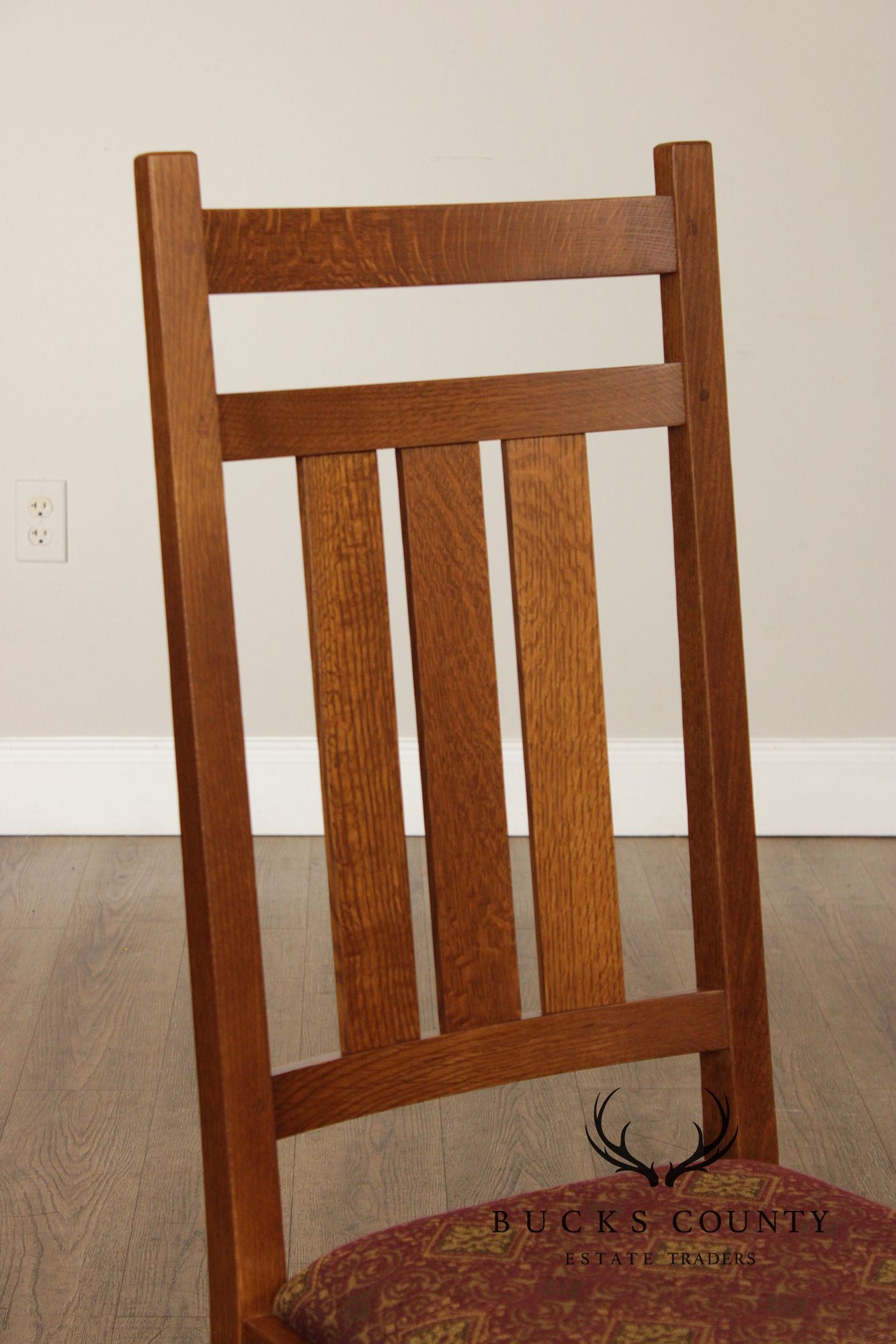 Stickley Mission Collection Set of Six Harvey Ellis Oak Dining Chairs