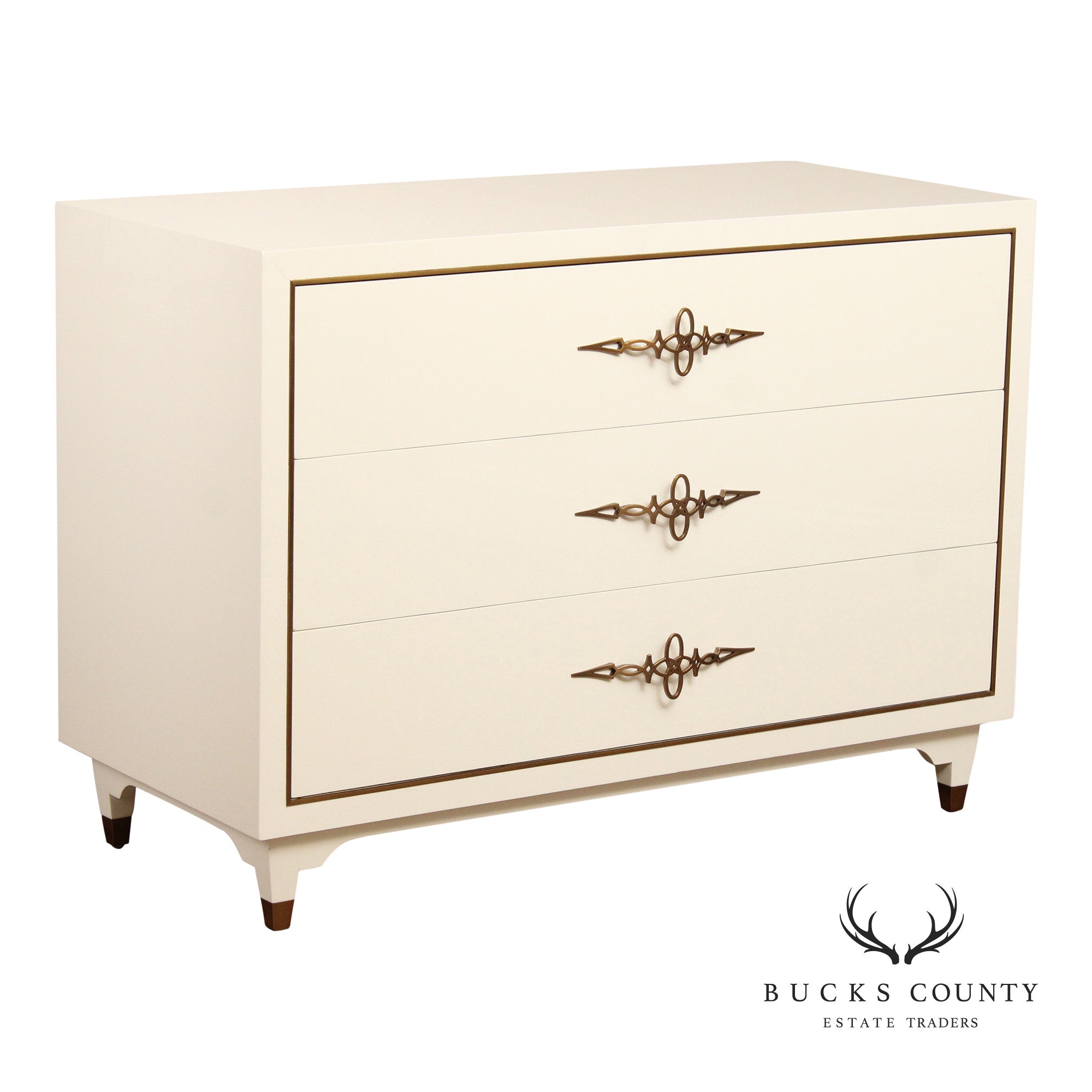 Alden Parkes 'Allegra' White Lacquered Chest of Drawers