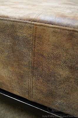 Large Leather Frame Square Ottoman