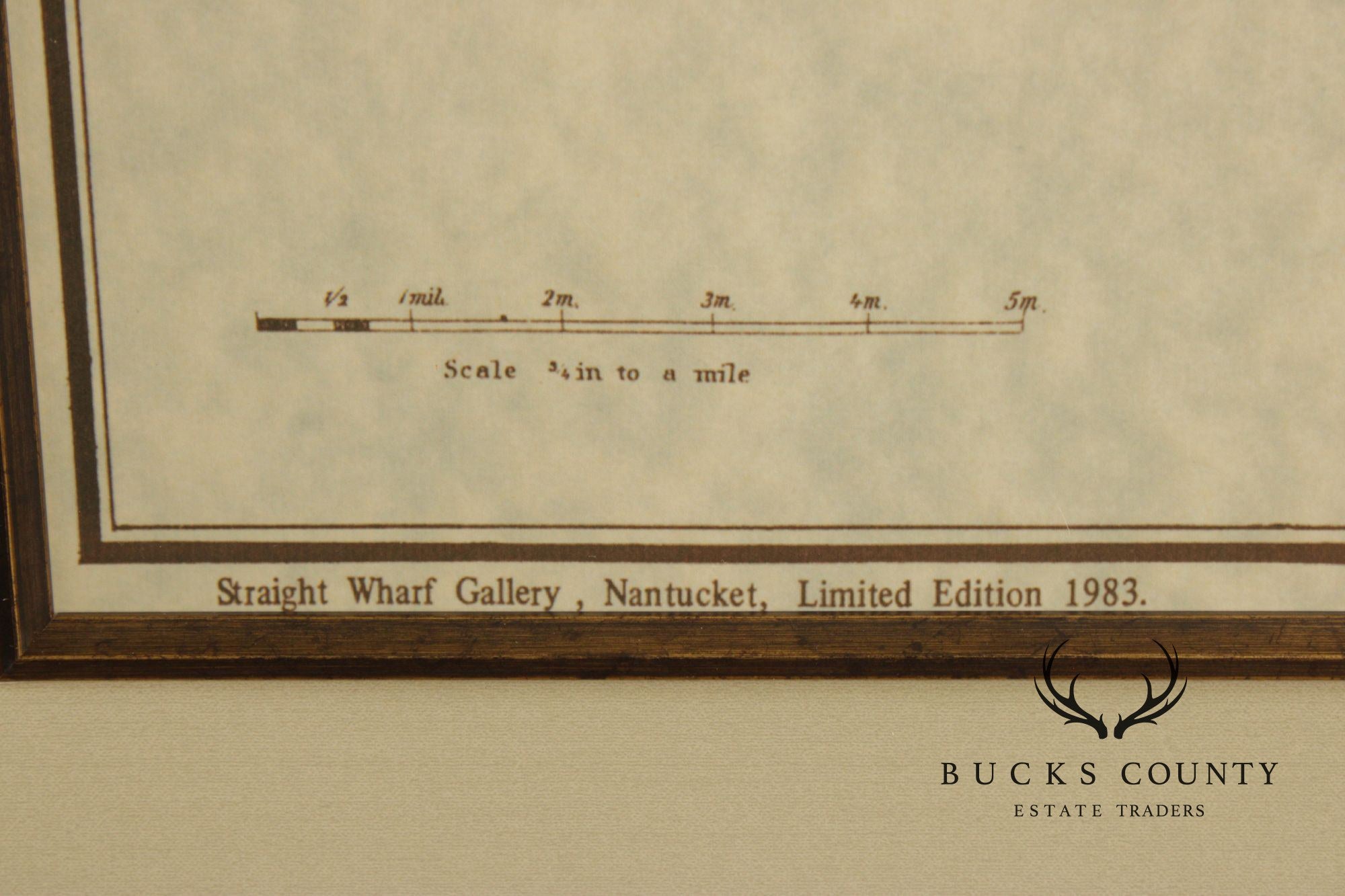 Framed Limited Edition 1874 Map of Nantucket