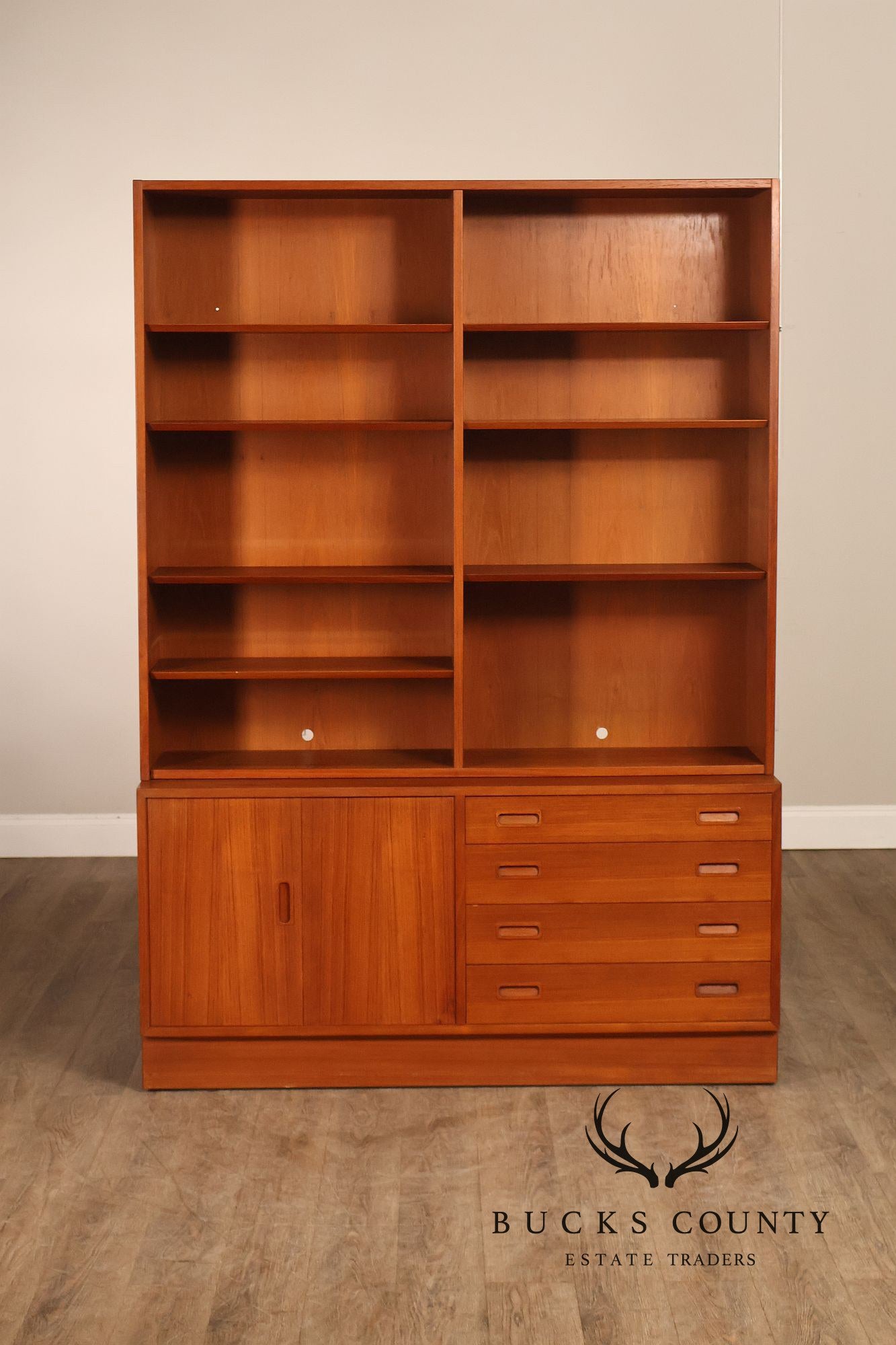 Danish Modern Teak Bookcase Hutch