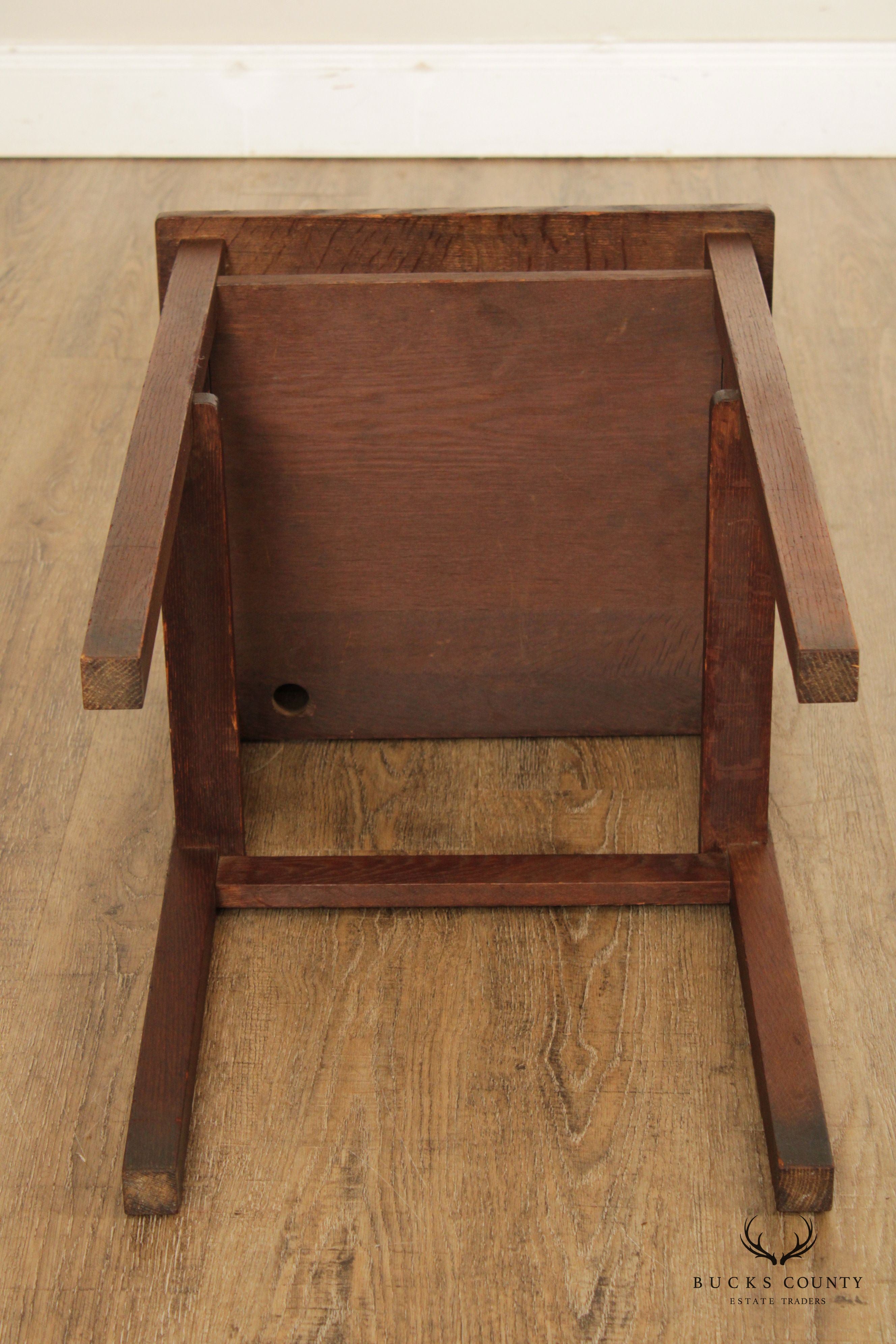 Antique Arts & Crafts Oak Telephone Side Table