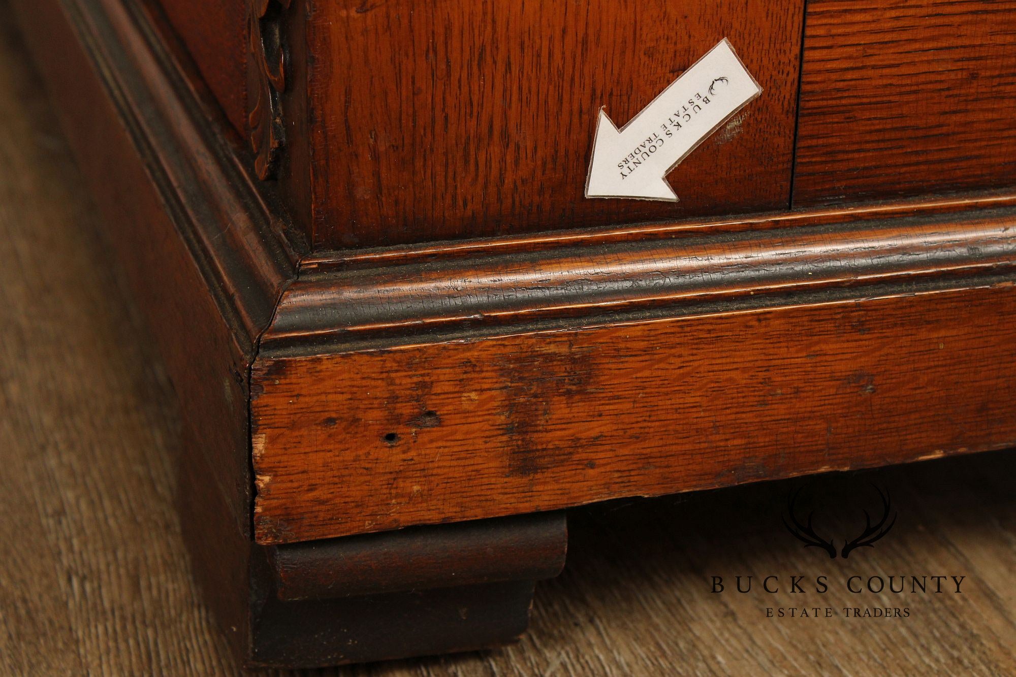 Antique Victorian Carved Oak Two-Door Bookcase