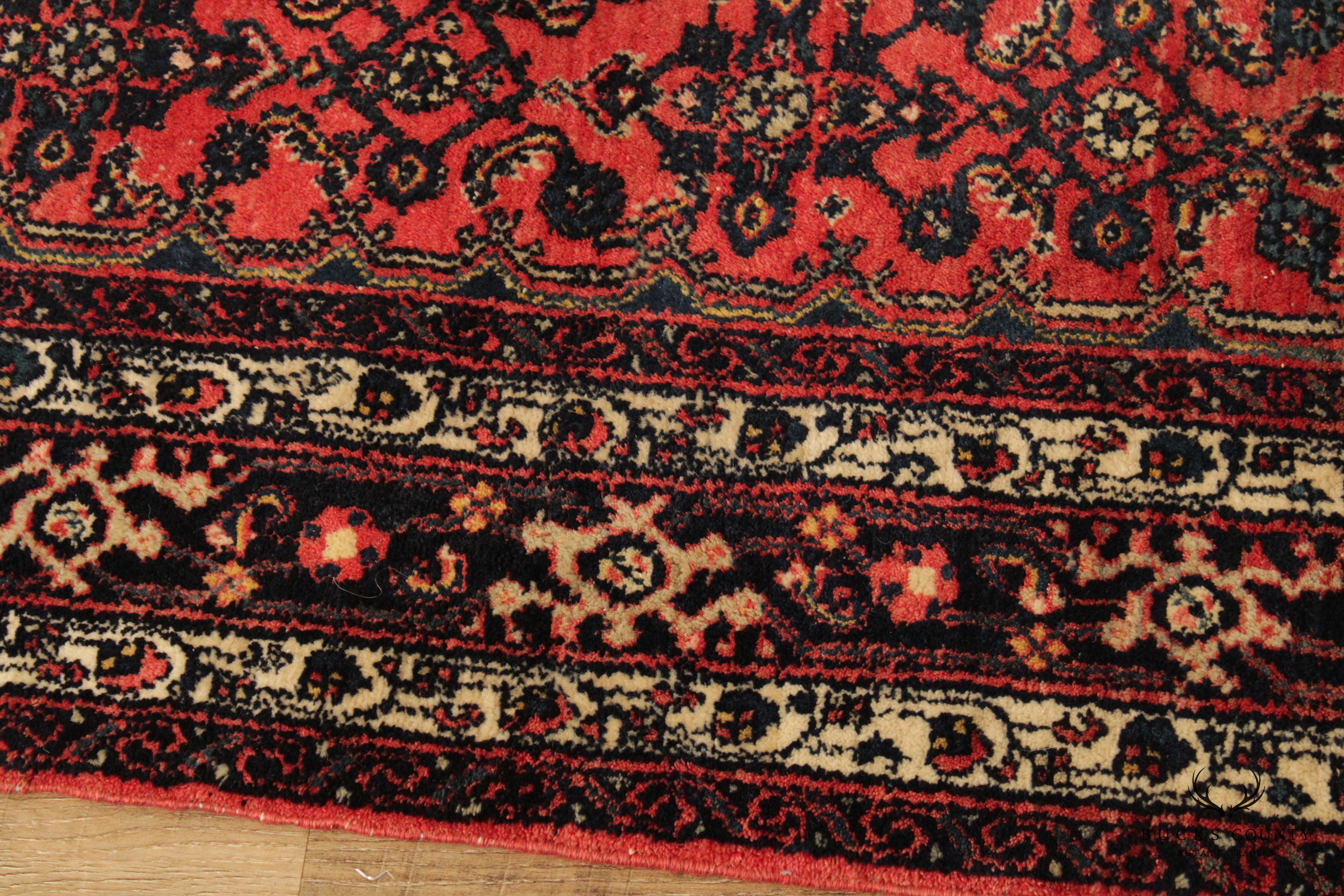Persian Baluchi Tribal Wool Area Rug With Red Field, 6' x 4'