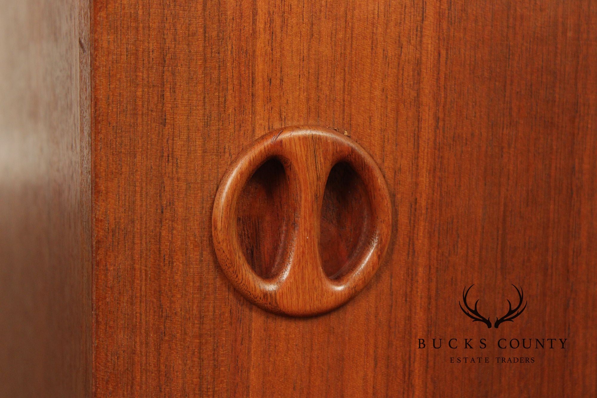 Pair Of Danish Modern Style Teak Single Door Nightstands