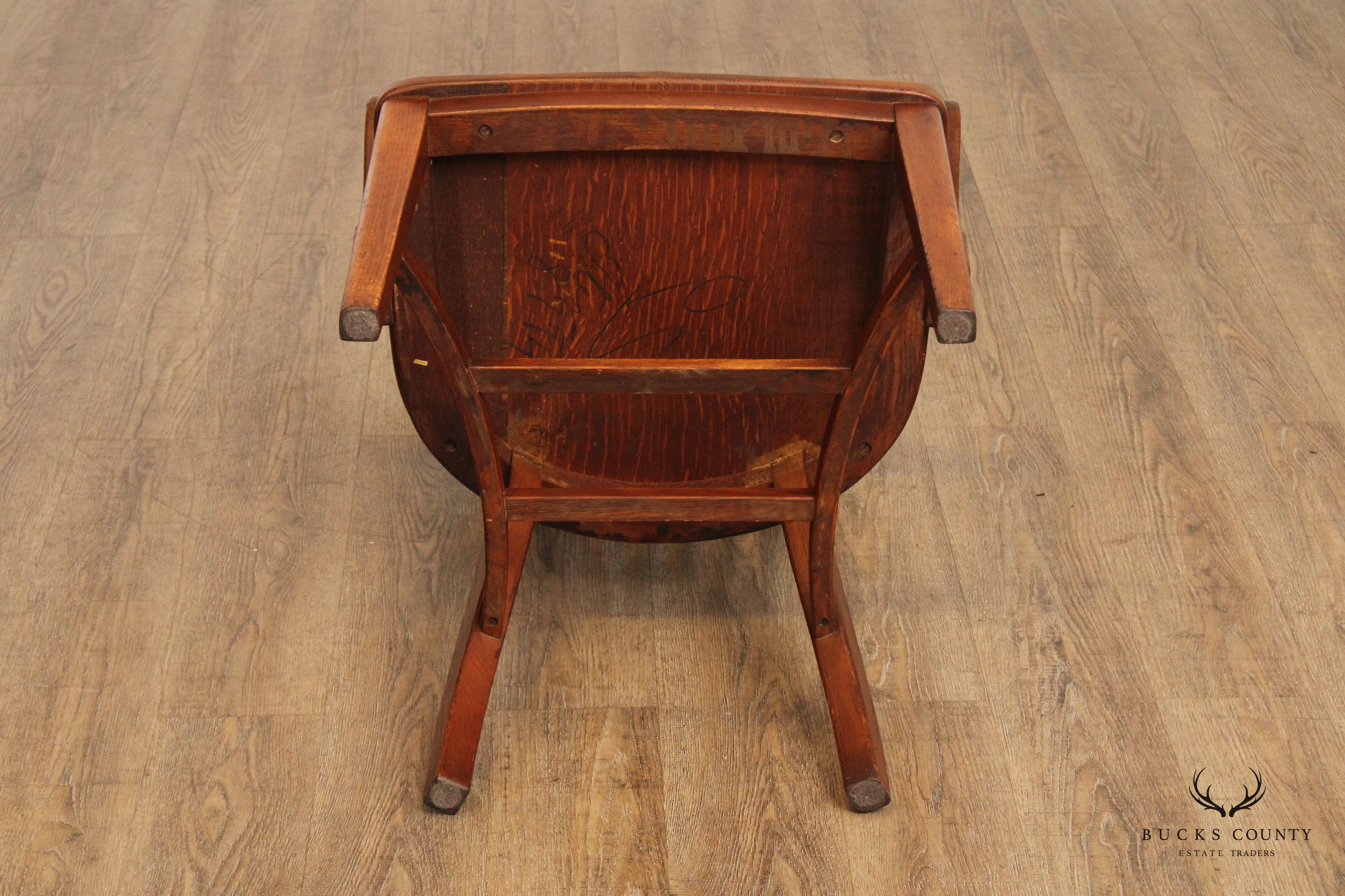 Antique Oak Bank Of England Armchair