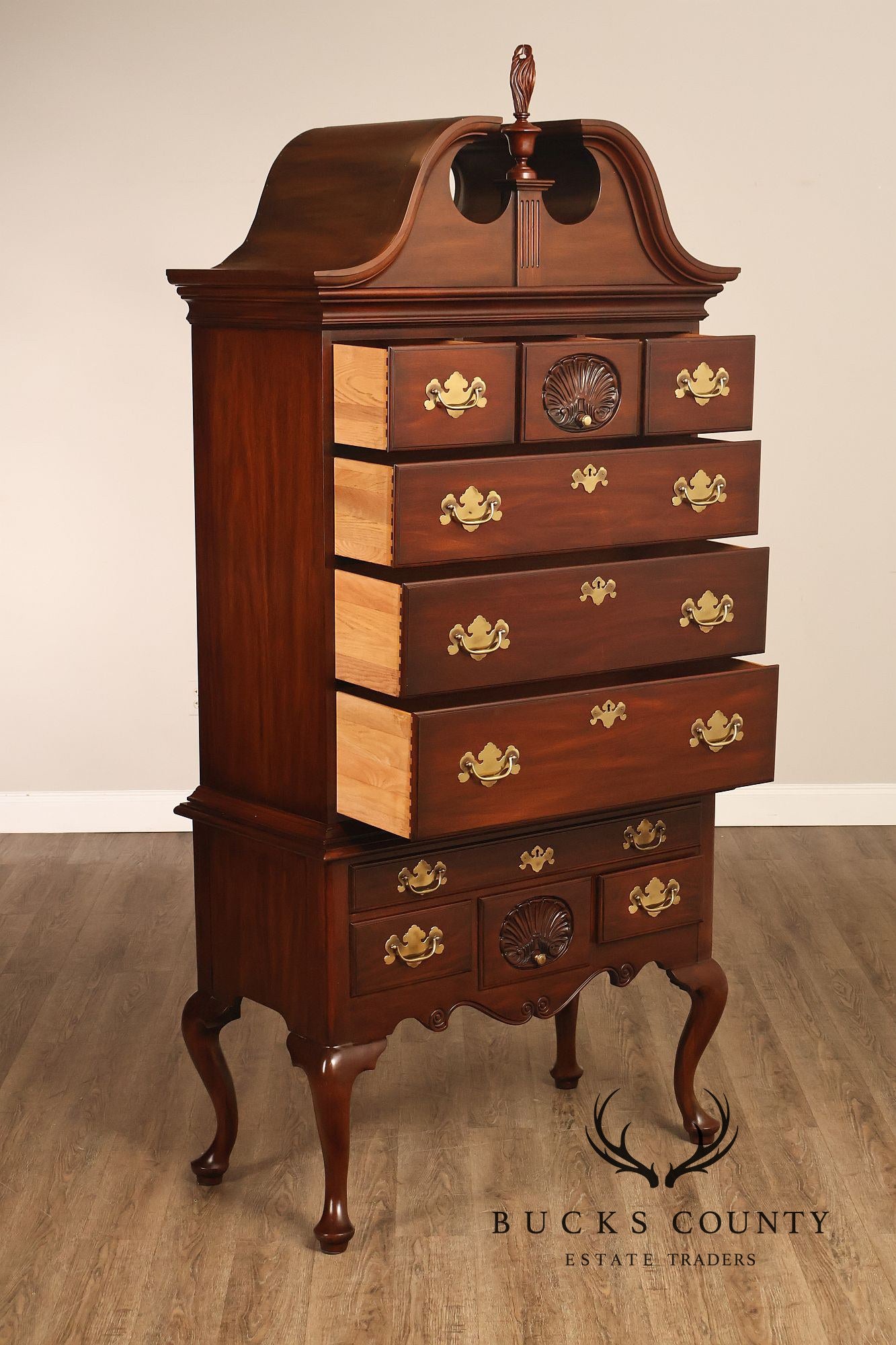 Henkel Harris Virginia Galleries Genuine Mahogany Highboy Chest