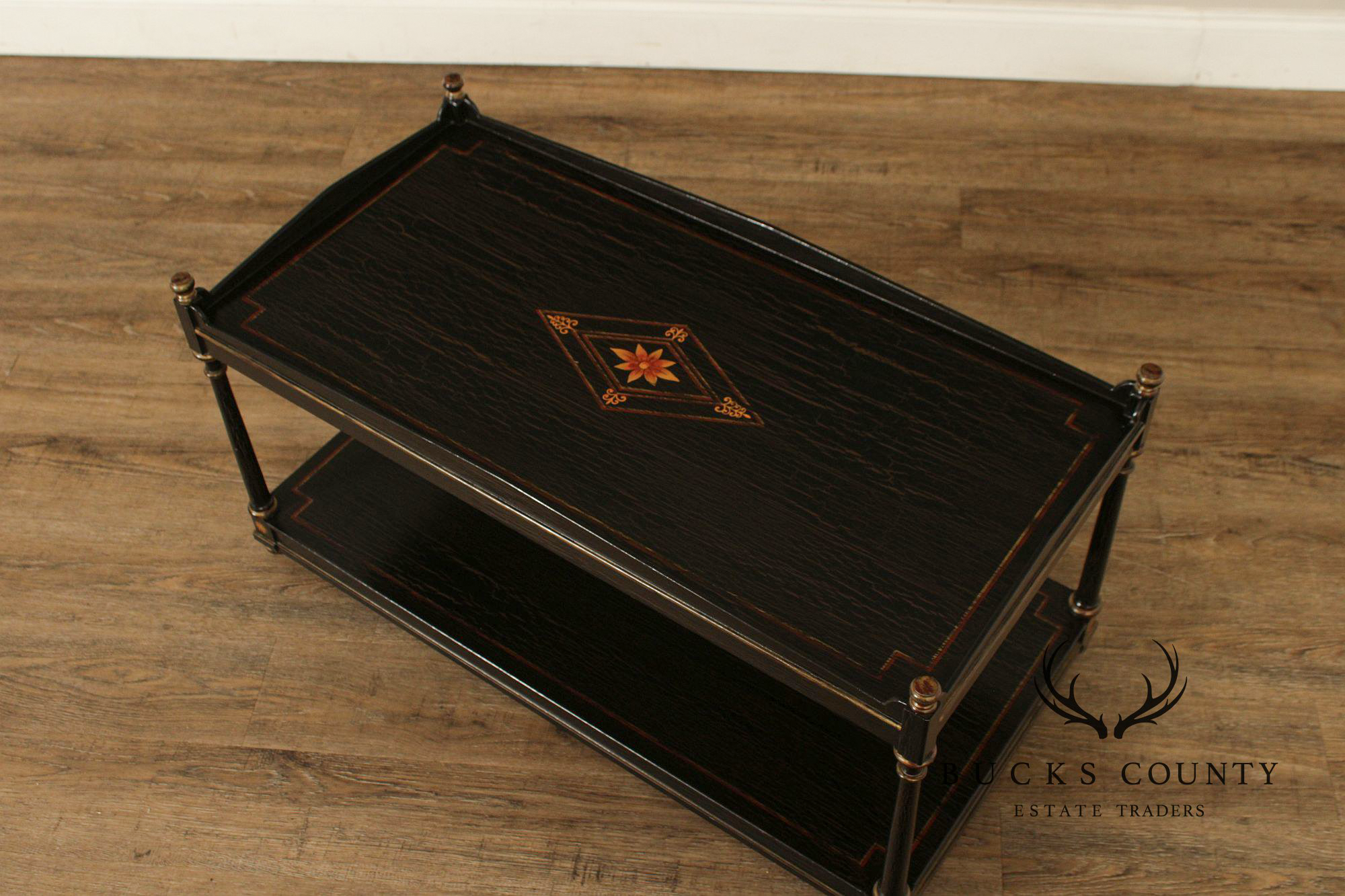 Regency Style Distressed Painted Coffee Table