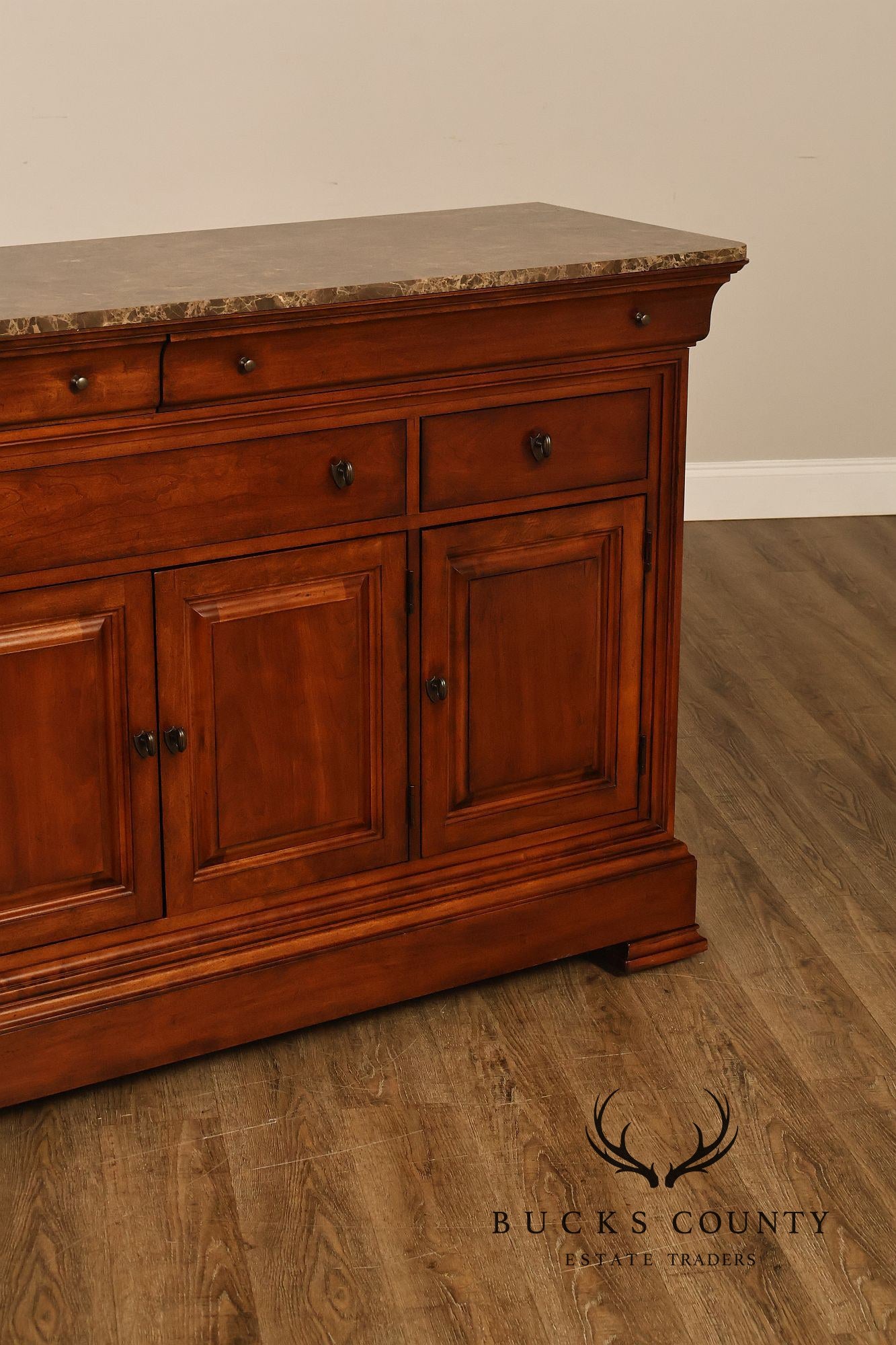 Thomasville King Street Collection Marble Top Four Door Credenza