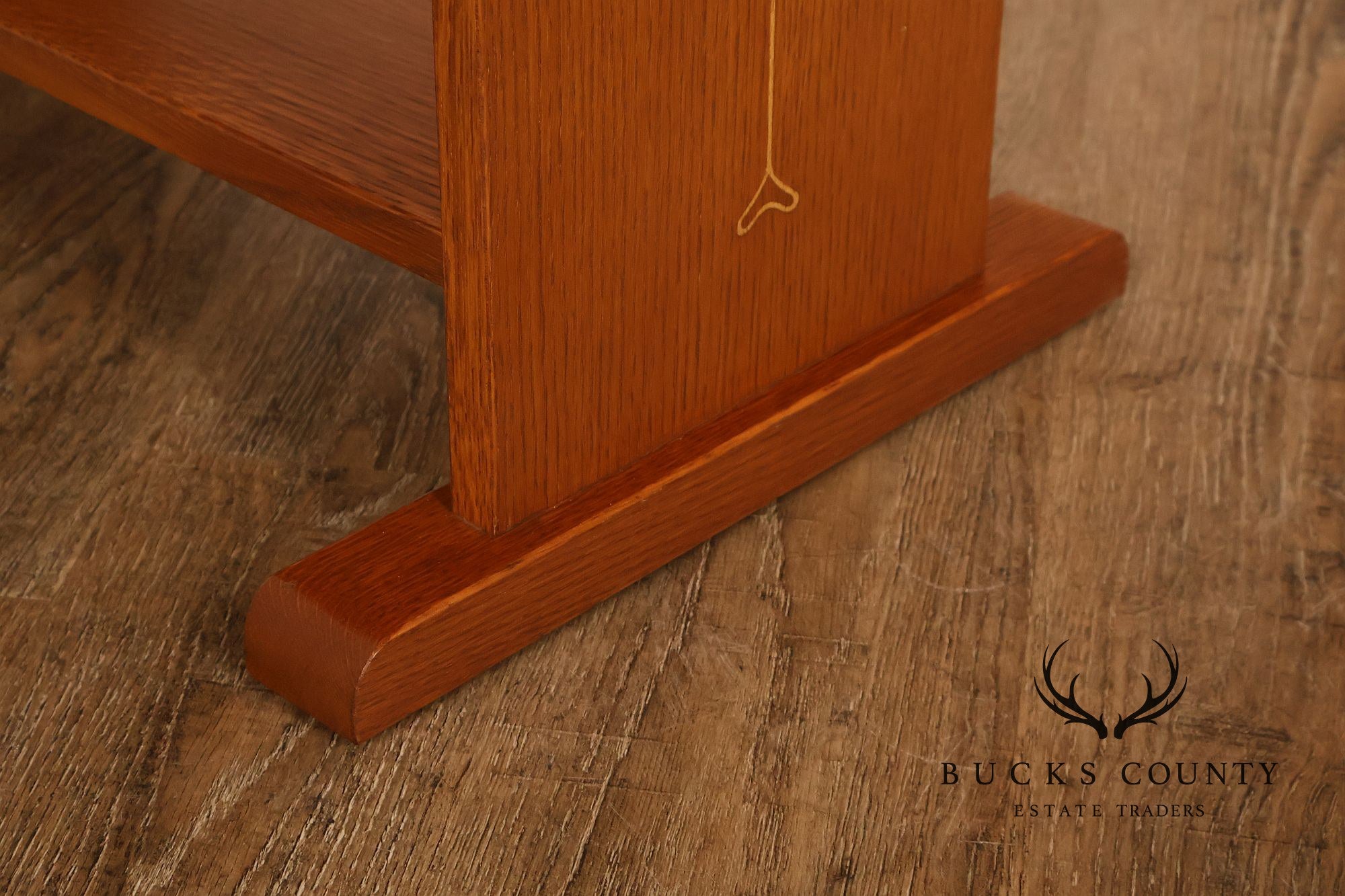 Stickley Mission Collection Harvey Ellis Inlaid Oak Tiered Occasional Table