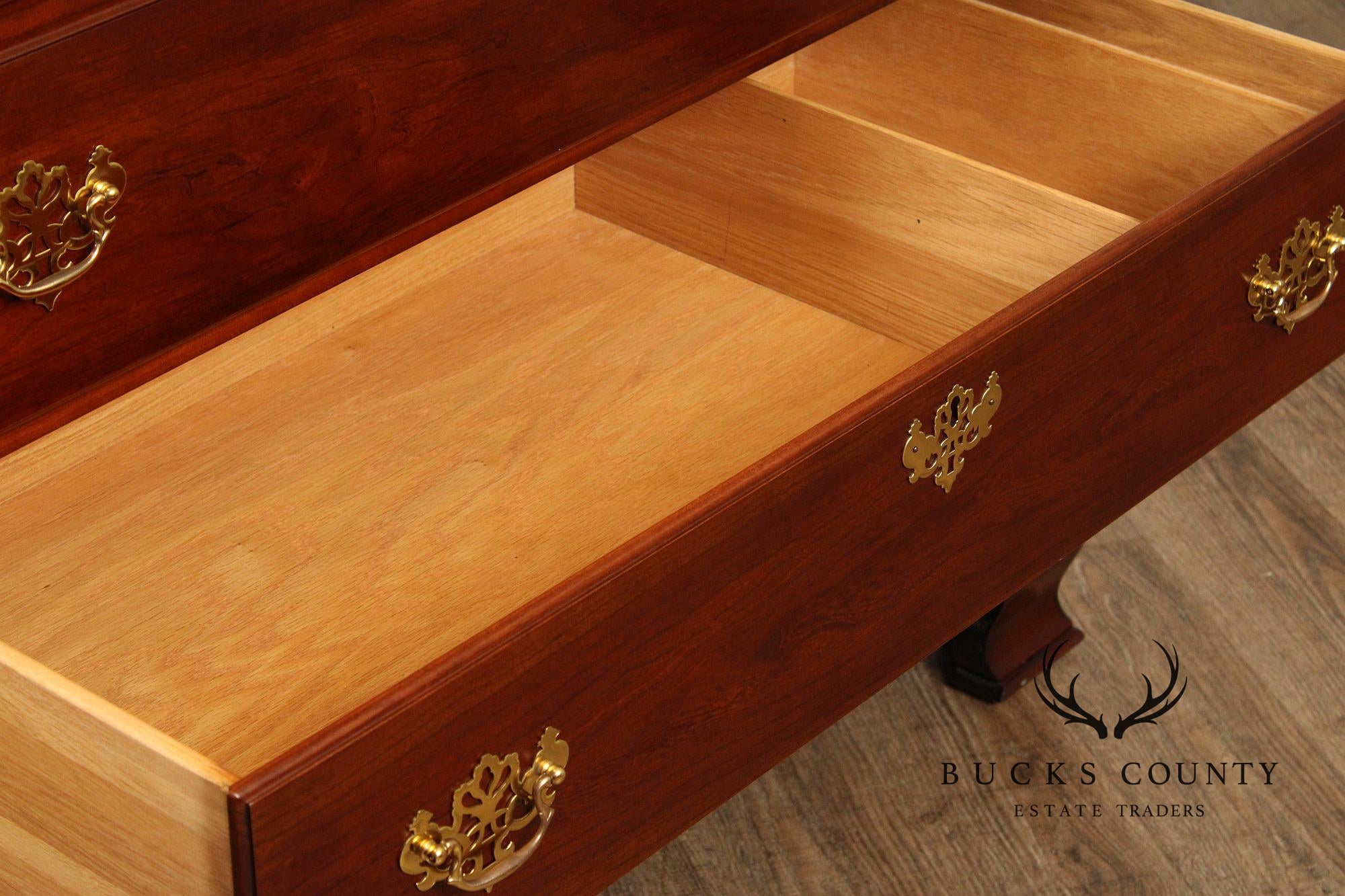 Statton Chippendale Style Cherry Chest on Chest