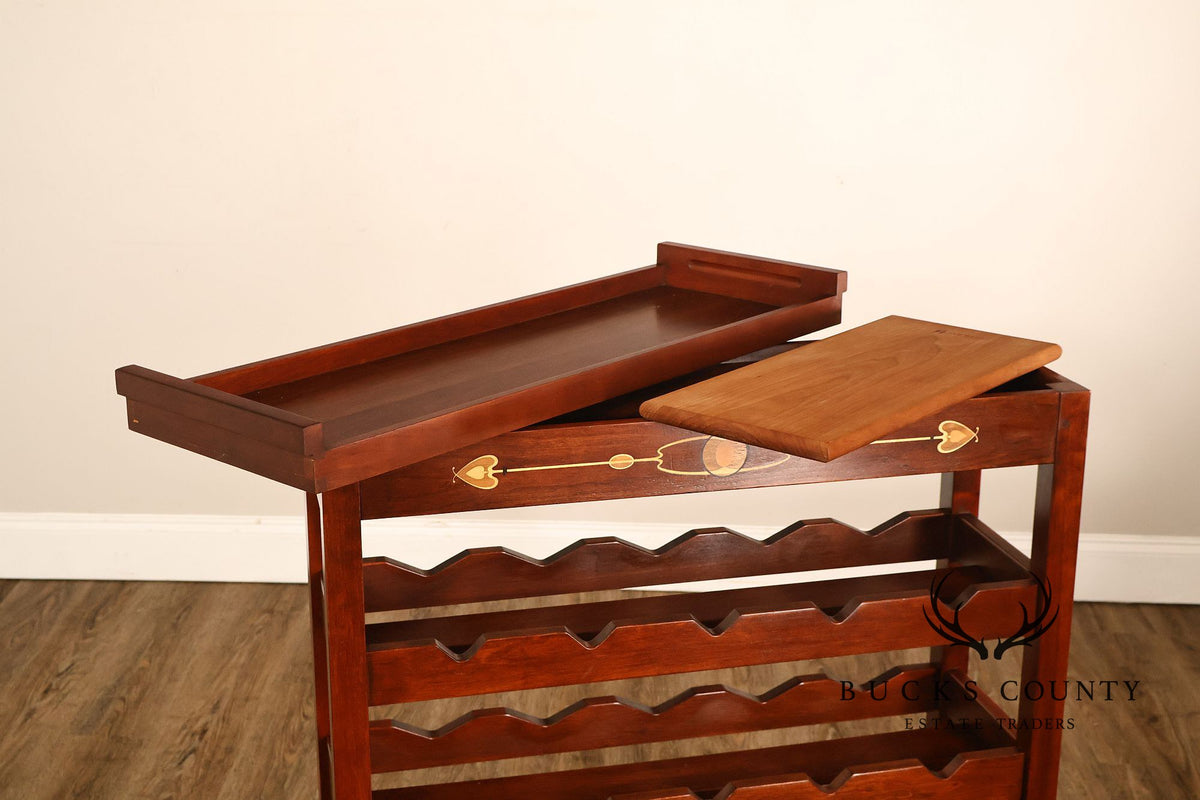 Stickley 2013 Collector Edition Cherry Harvey Ellis Wine Rack With Inlay