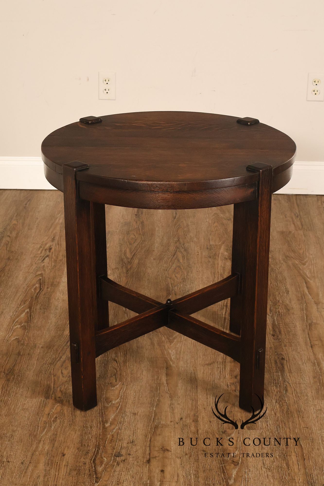 Early Gustav Stickley Mission Oak 26 Inch Round Table #439