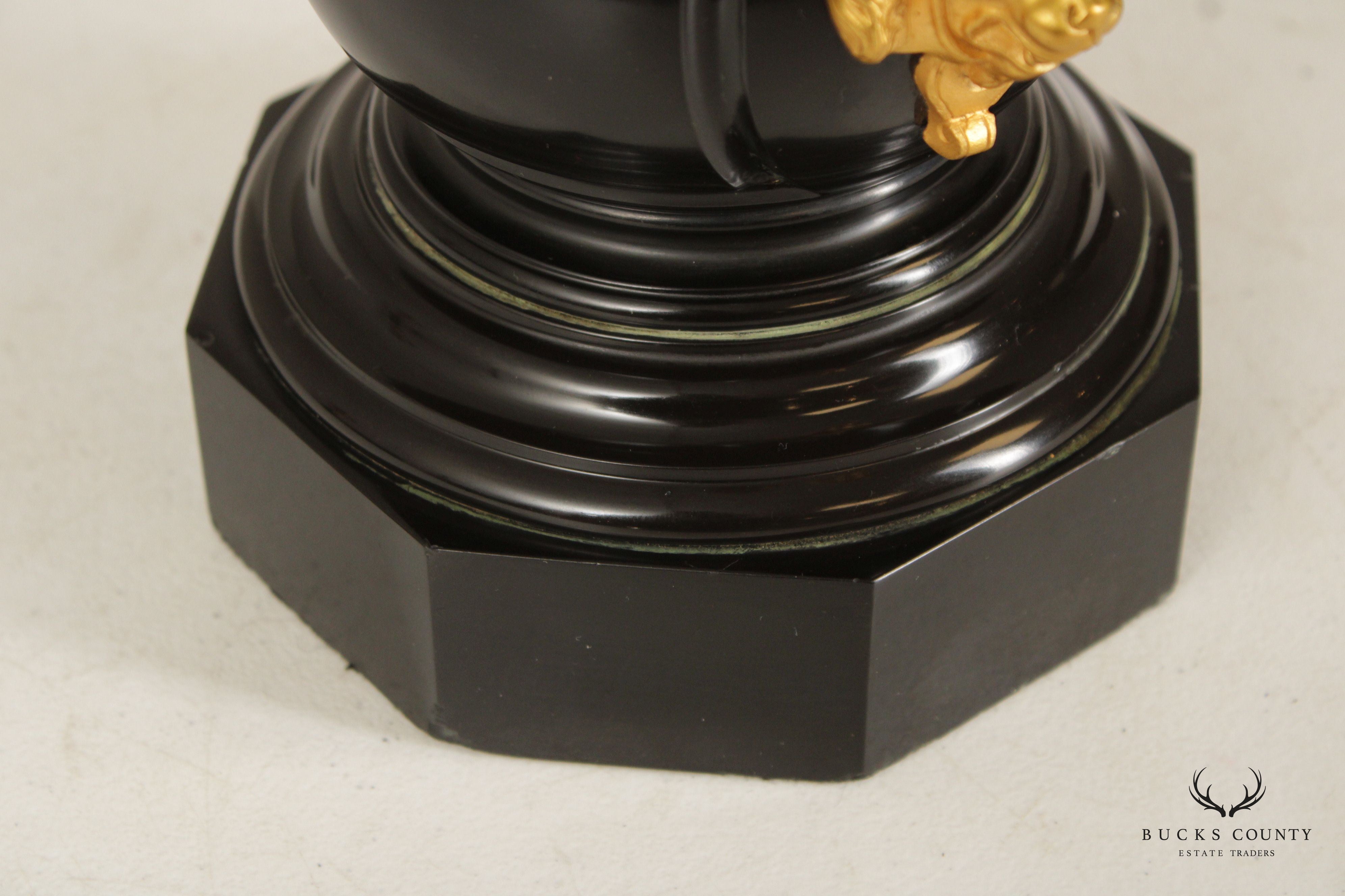 Neoclassical Style Pair of Gilt Bronze Marble Candelabra