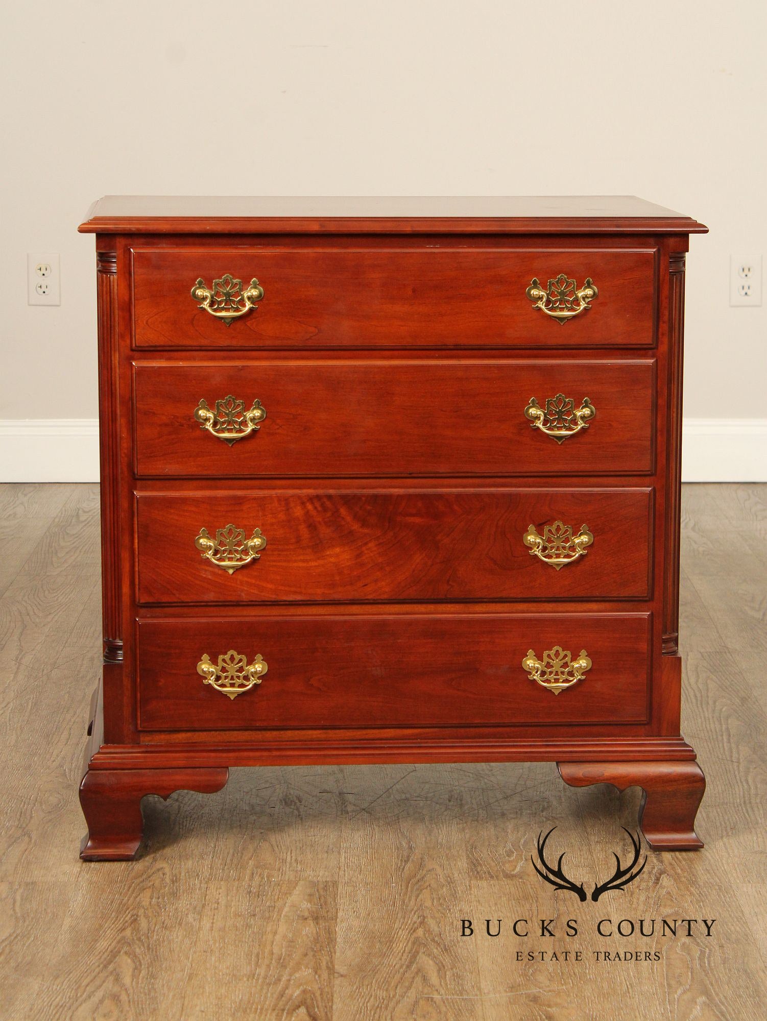 Statton Chippendale Style Cherry Nightstand Chest