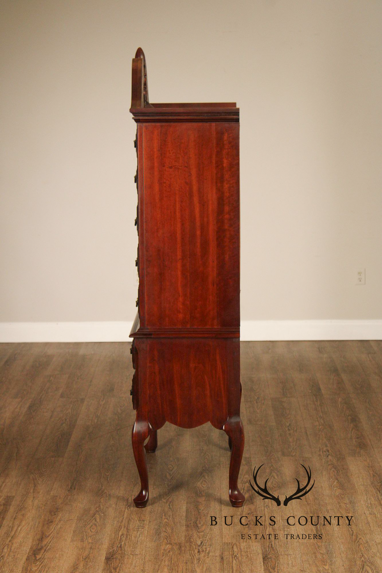 Queen Anne Style Mahogany Highboy Chest