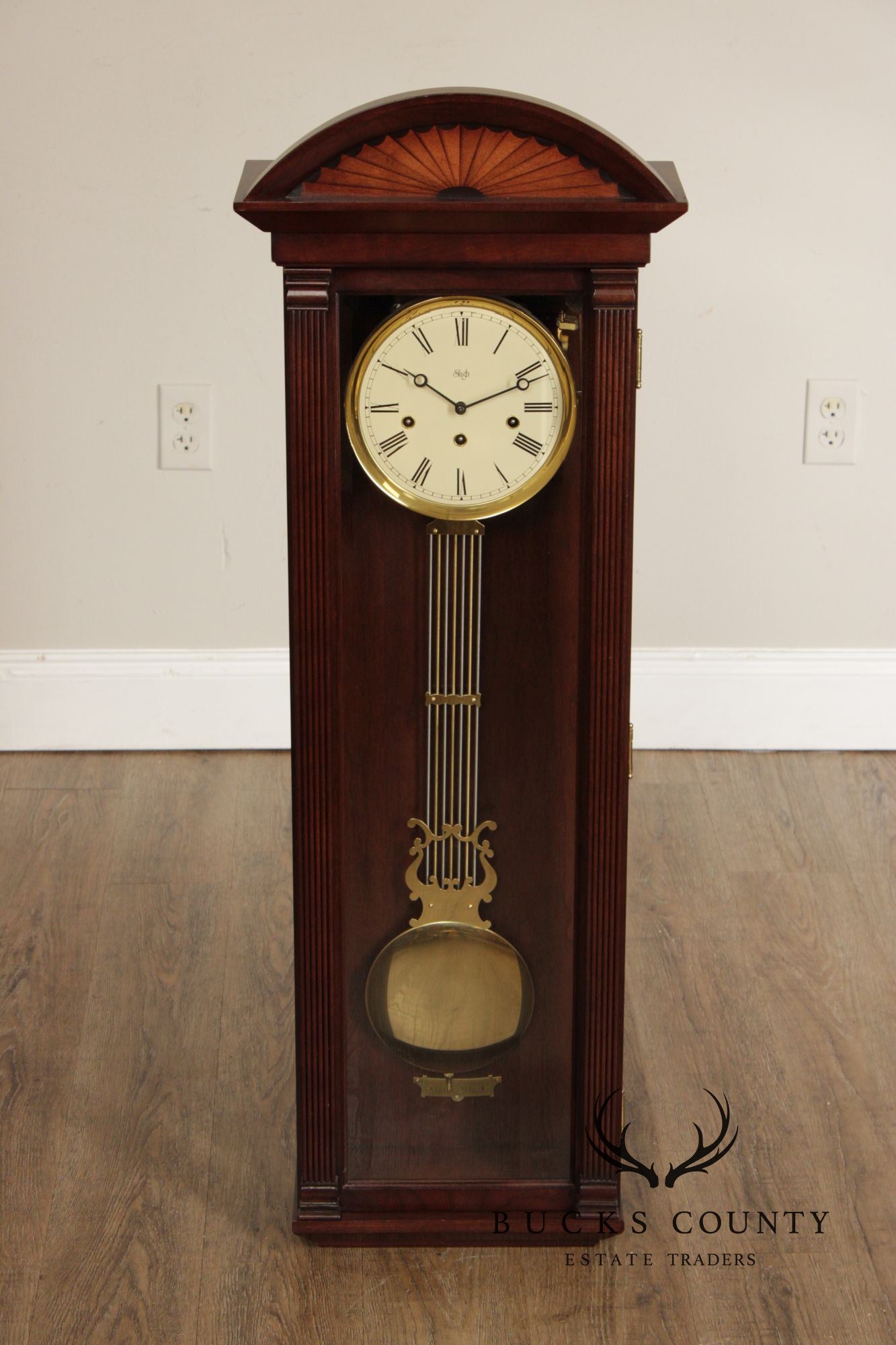 Sligh Federal Style Cherry Regulator Wall Clock