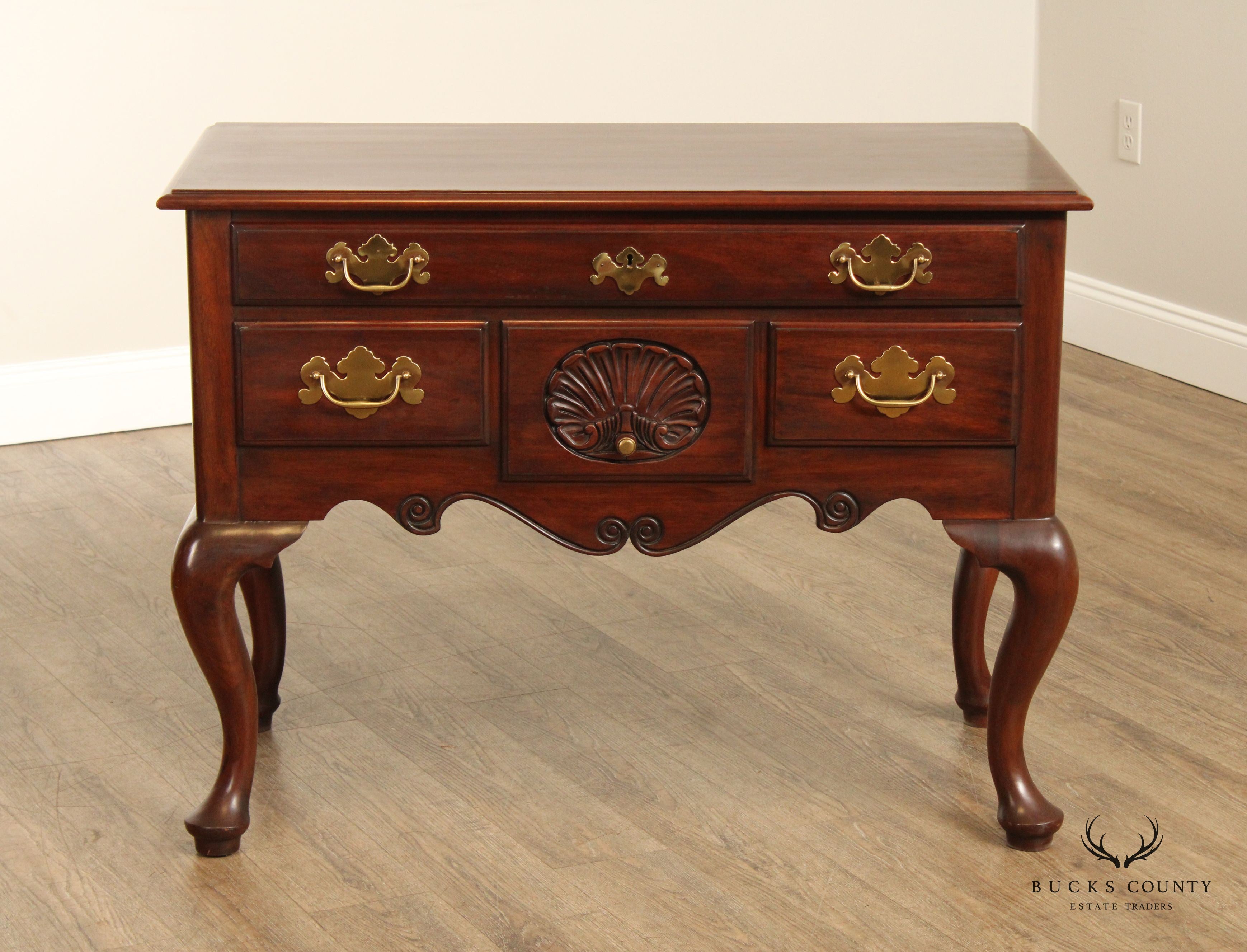 Henkel Harris Queen Anne Style Mahogany Lowboy Chest
