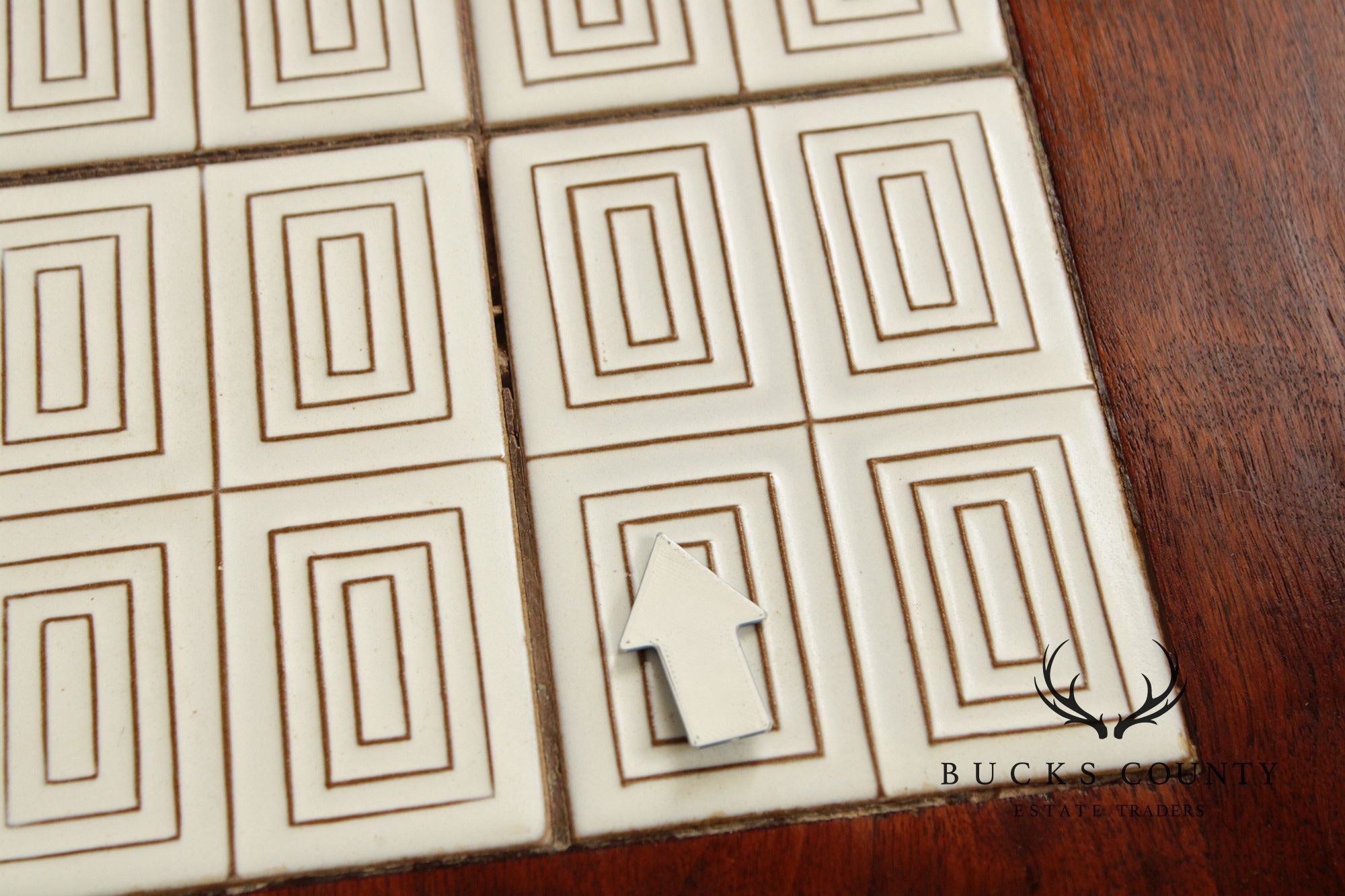 Lane Mid Century Modern Tile Top Walnut Coffee Table