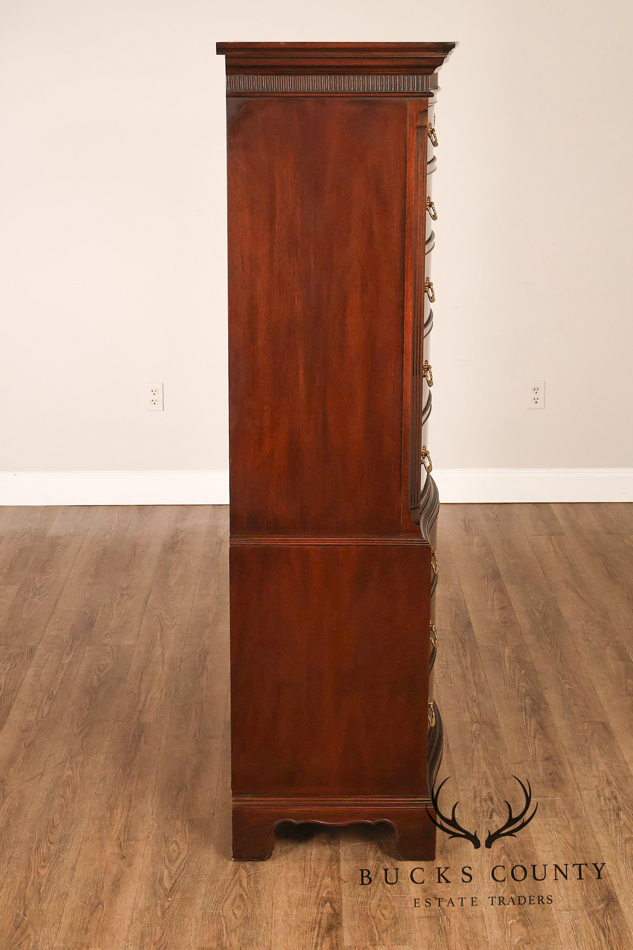 Drexel Heritage Chippendale Style Mahogany Eight Drawer Tall Chest