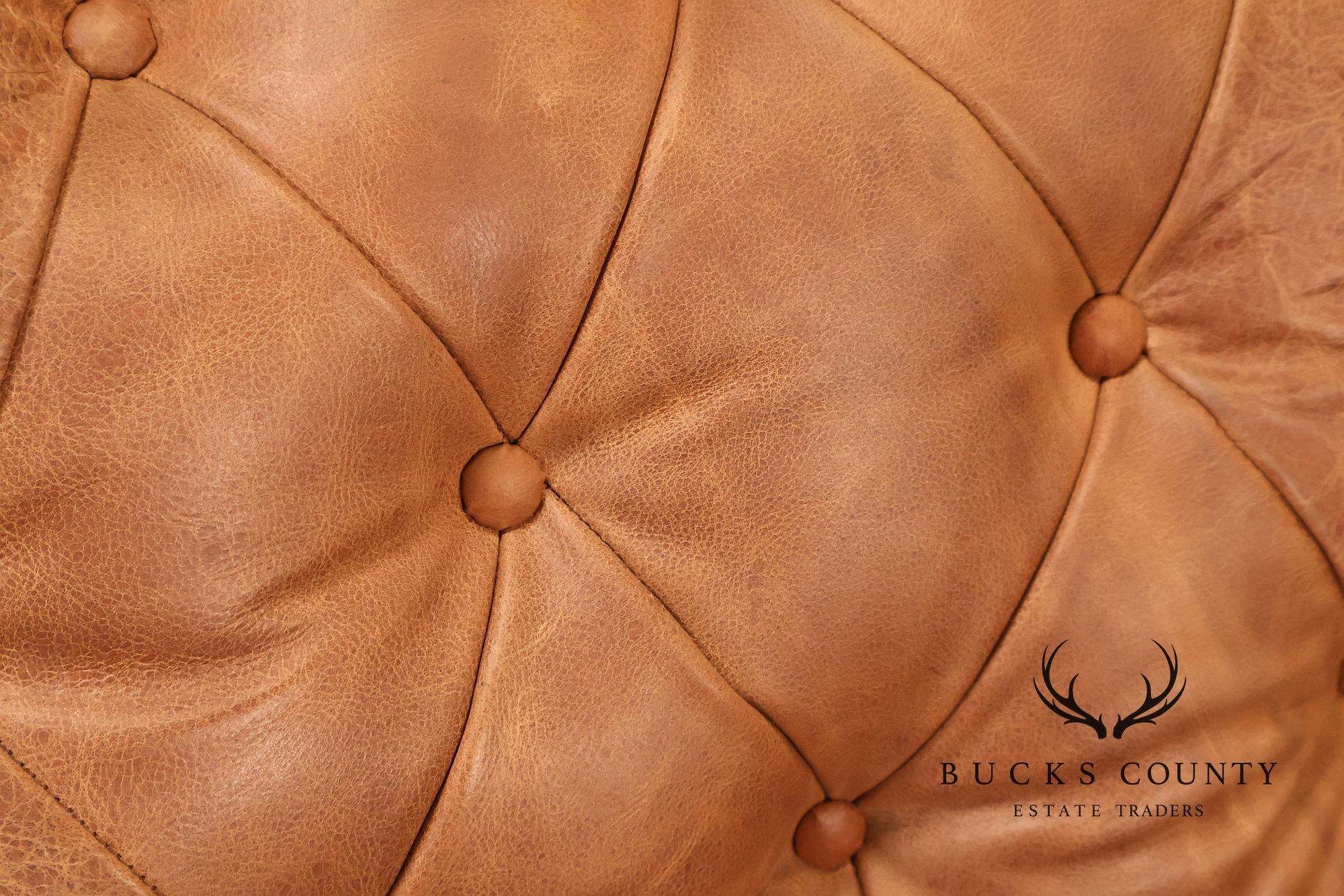 Chesterfield Style 8 Foot Distressed Brown Tufted Leather Sofa