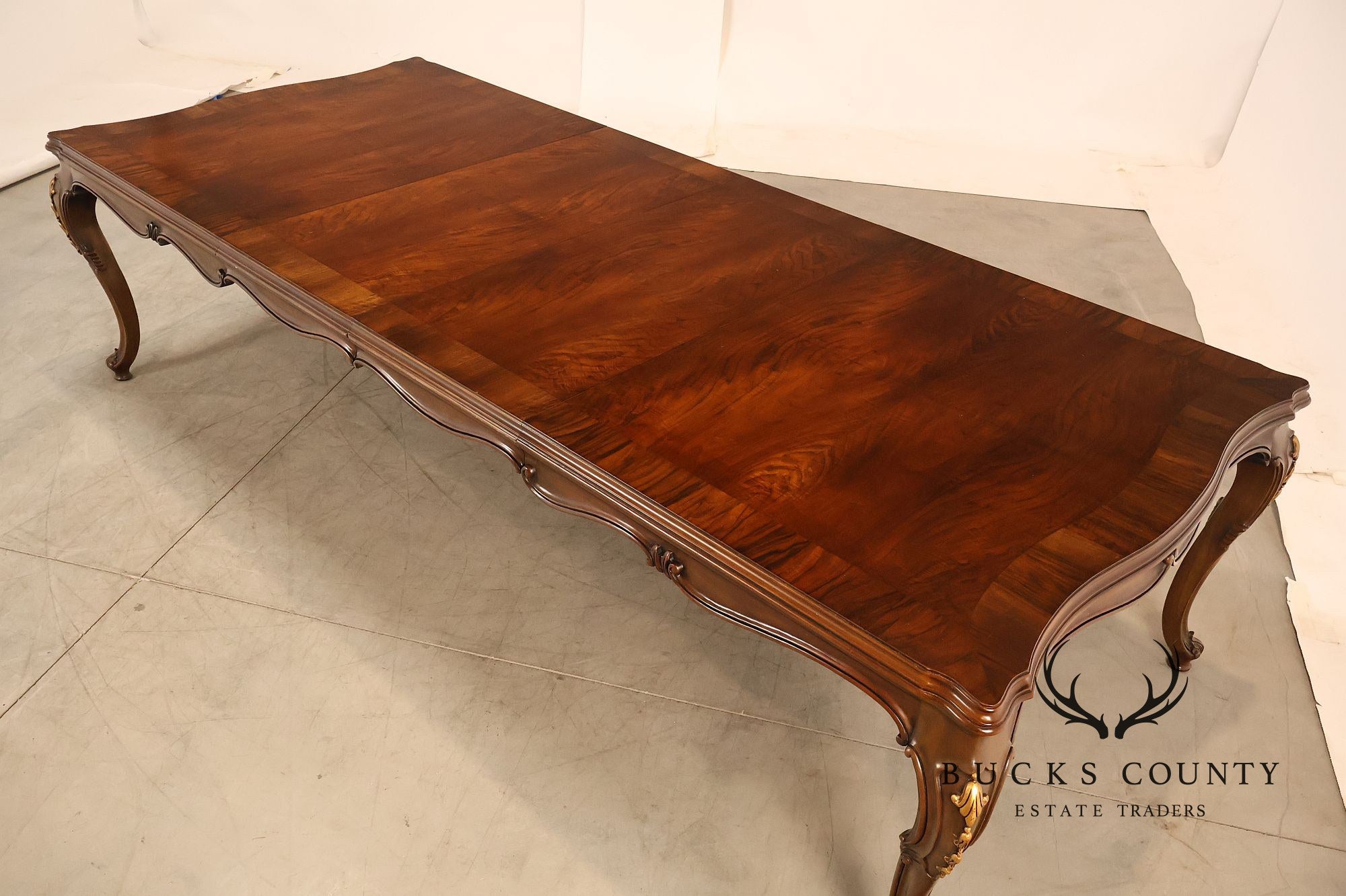 Karges French Louis XV Style Walnut Expandable Dining Table