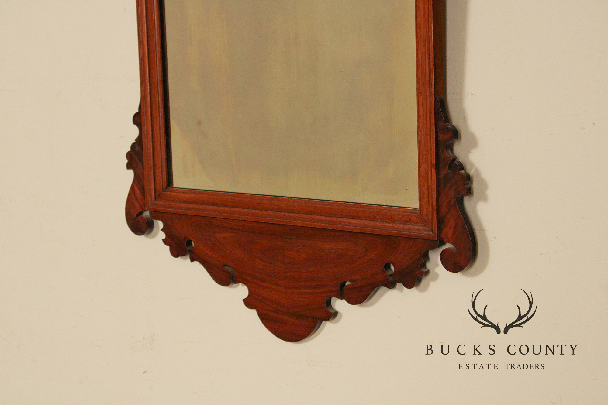 Chippendale Style Custom Quality Mahogany Wall Mirror