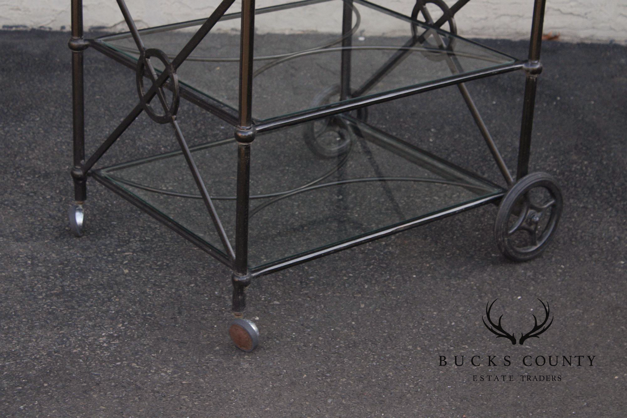 Woodard Delphi Three-Tier Patio Serving Bar Cart