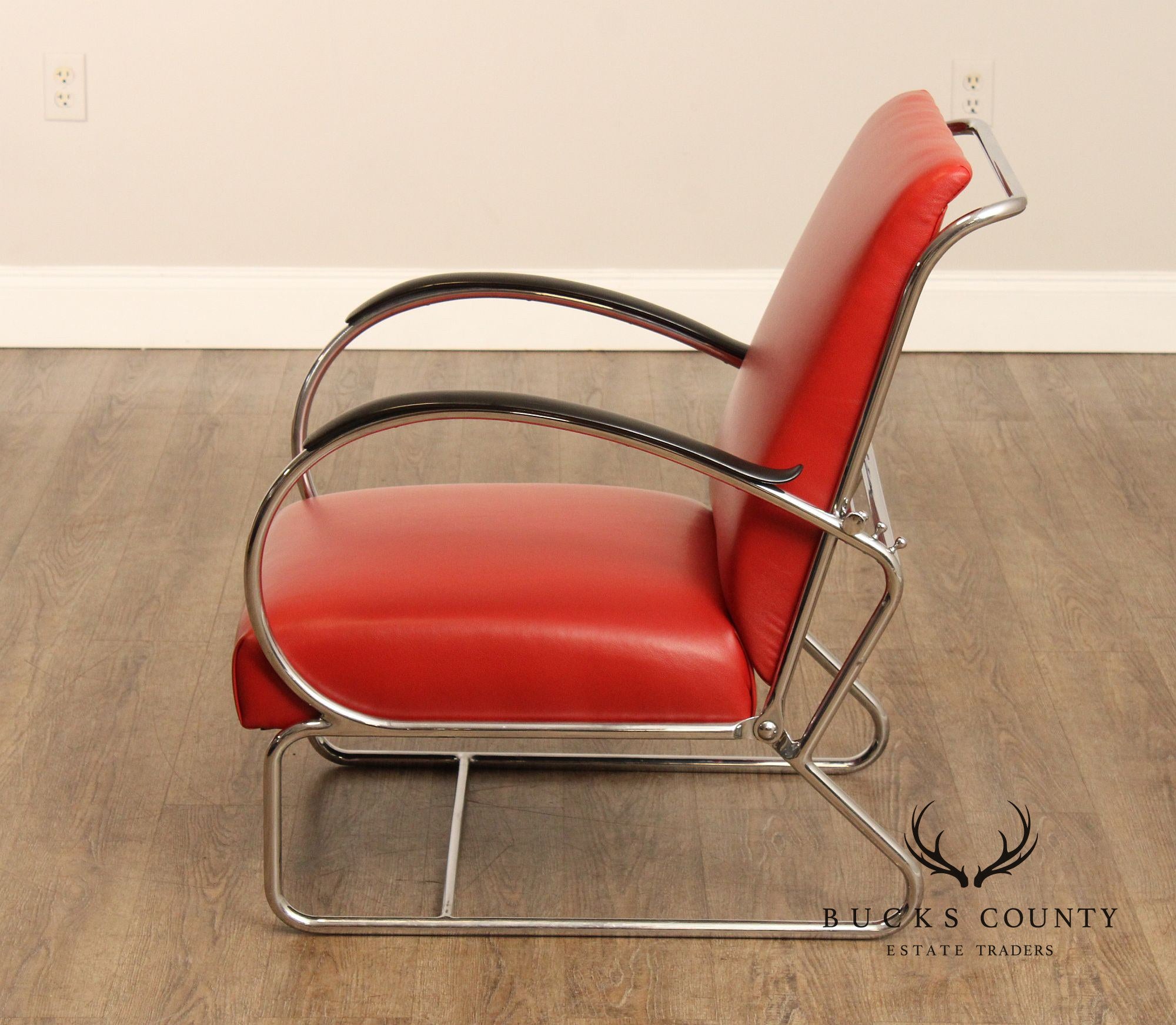 Gispen Art Deco Style Chrome Reclining '401' Lounge Chair