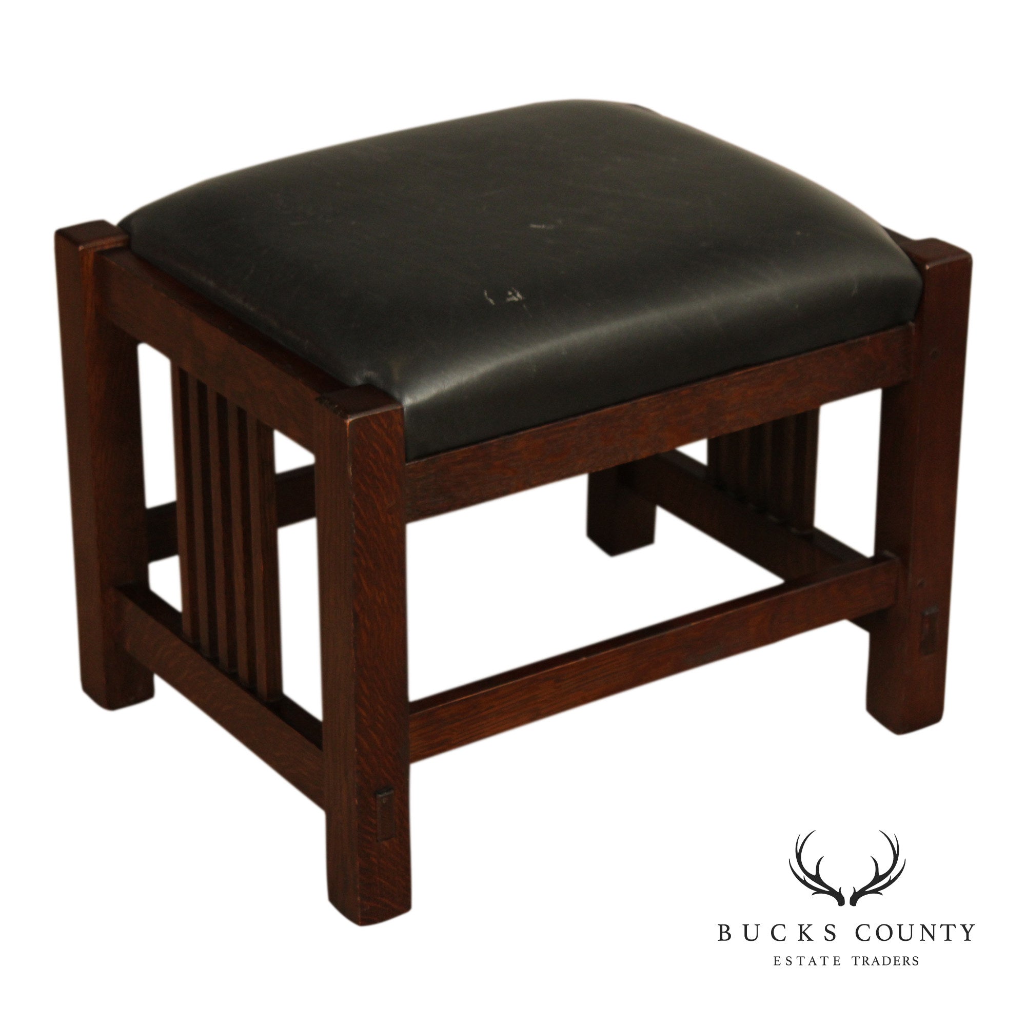 Stickley Mission Collection Oak and Leather Footstool