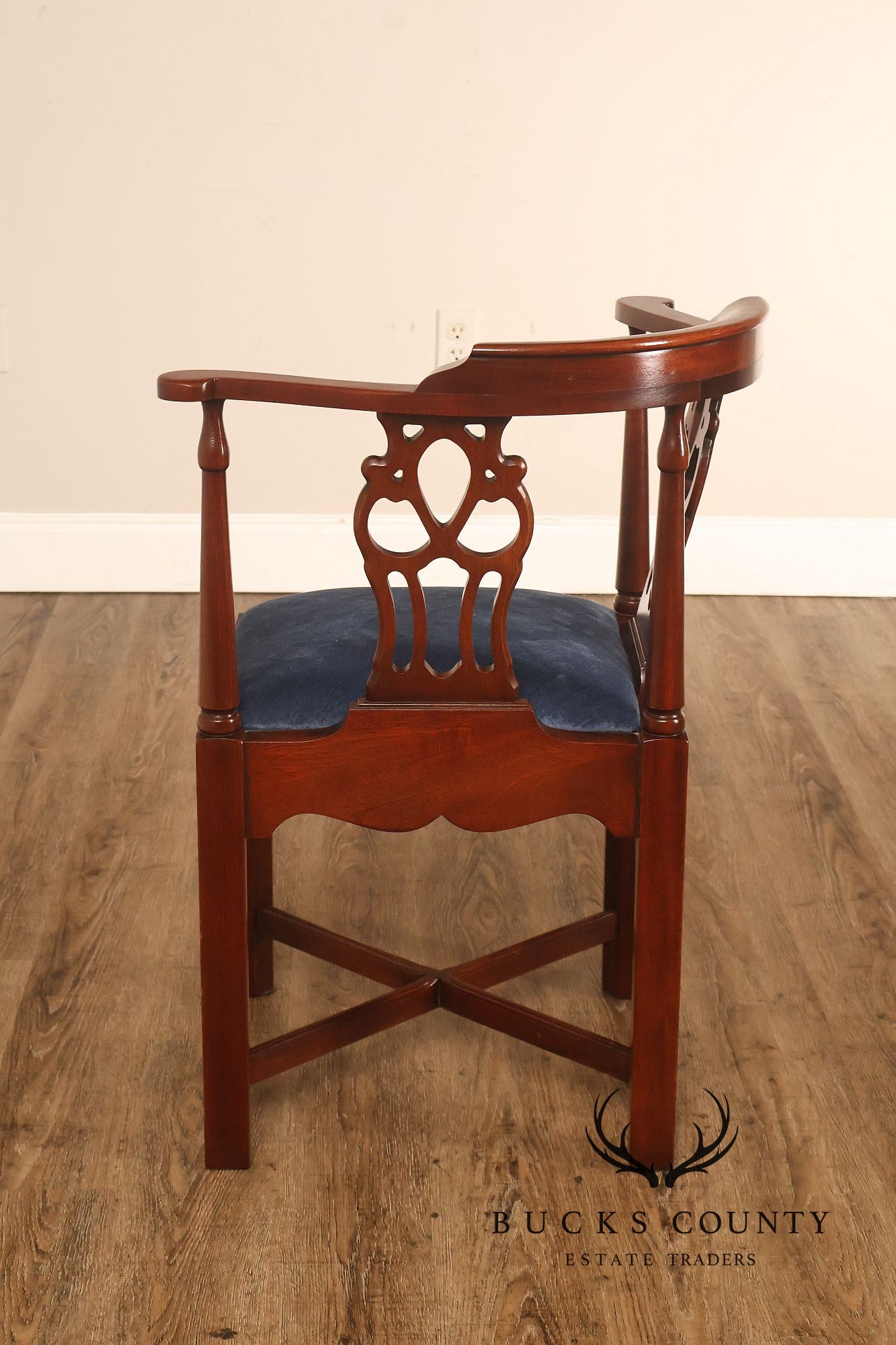 Chippendale Style Solid Mahogany Corner Chair