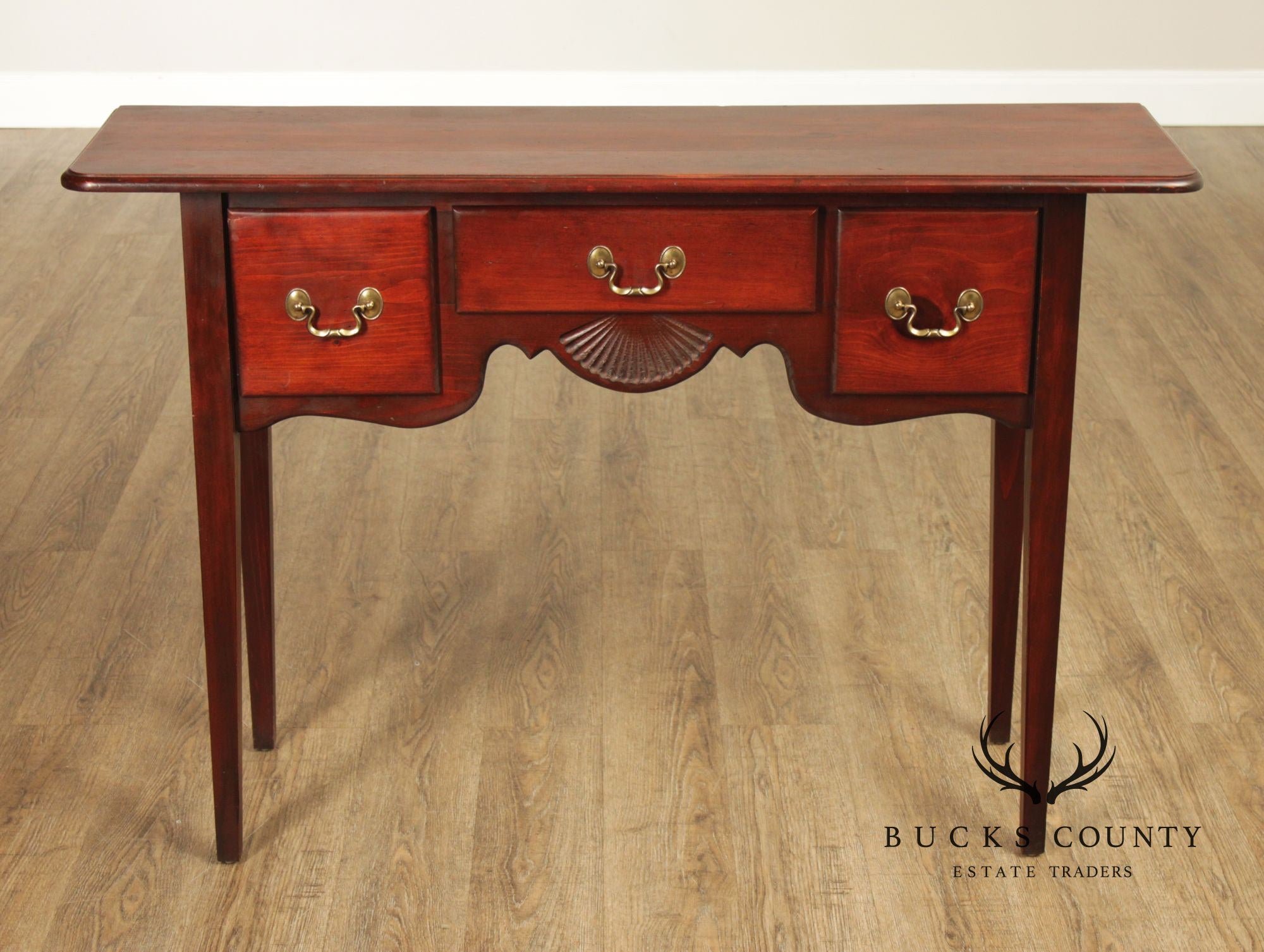 Georgian Style Shell Carved Narrow Console Table