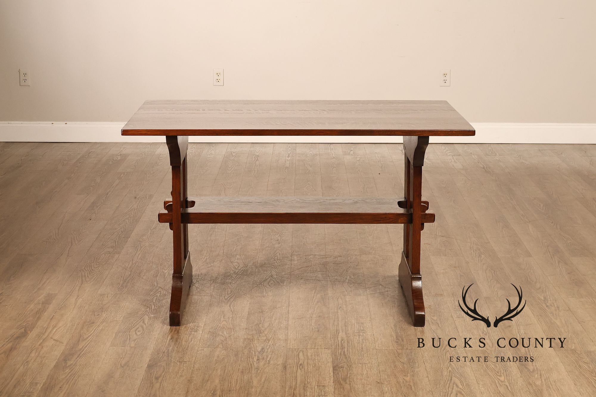 Gustav Stickley Mission Oak Trestle Library Table