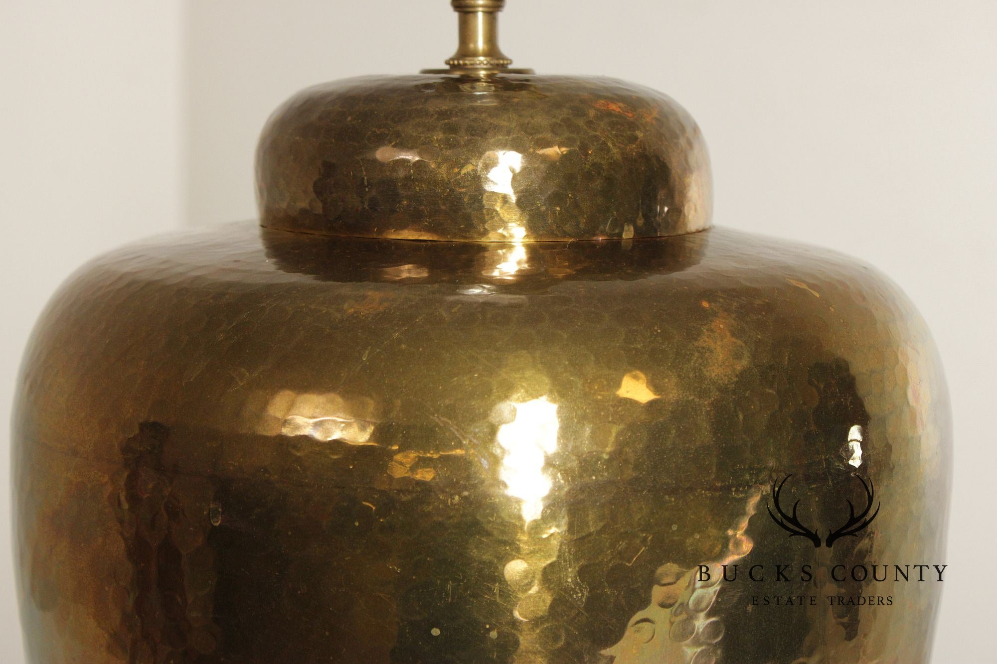 Hollywood Regency Style Hammered Brass Table Lamp