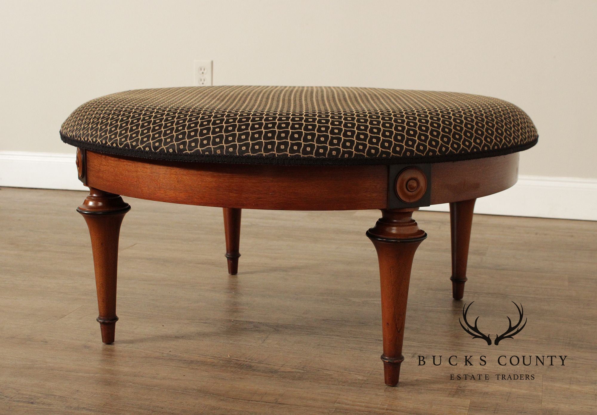 English Regency Style Round Ottoman