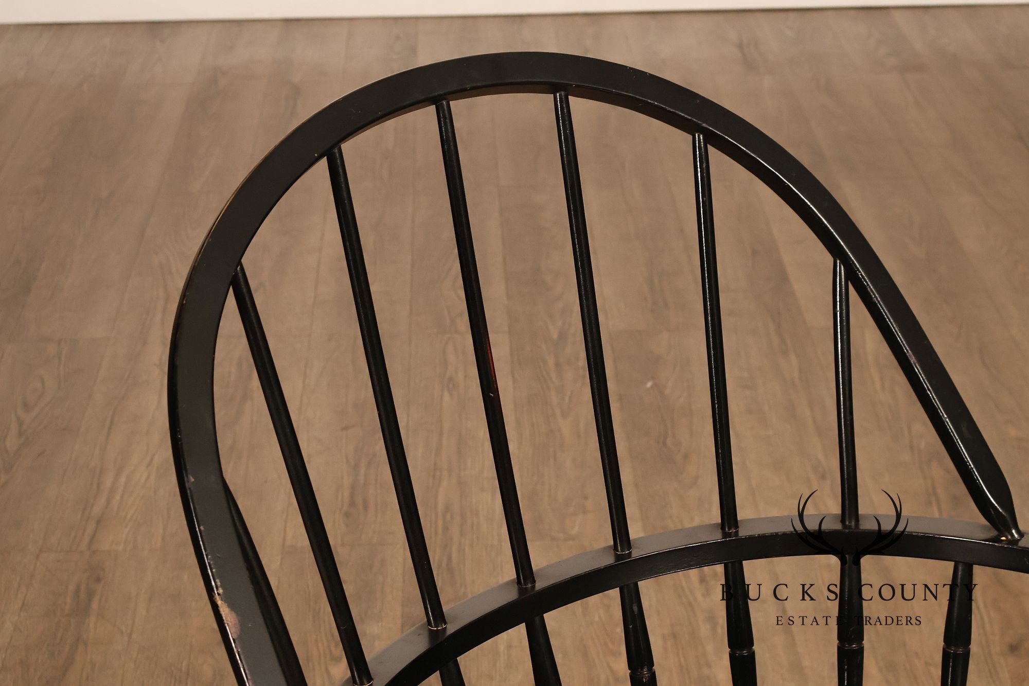 Nichols And Stone Set Of Six Black Windsor Dining Chairs