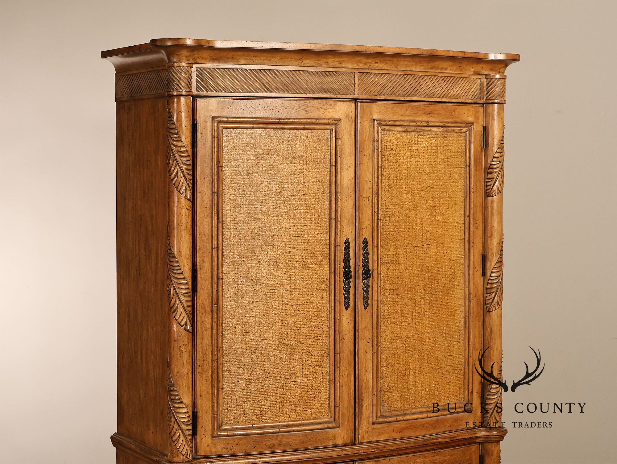 Tommy Bahama Home By Lexington Bow Front Linen Press Storage Armoire Cabinet