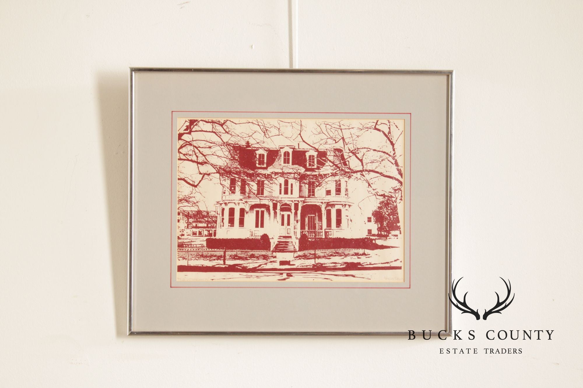 Shelley Simon Framed Linocut, Historic Cape May Douglas Gregory House