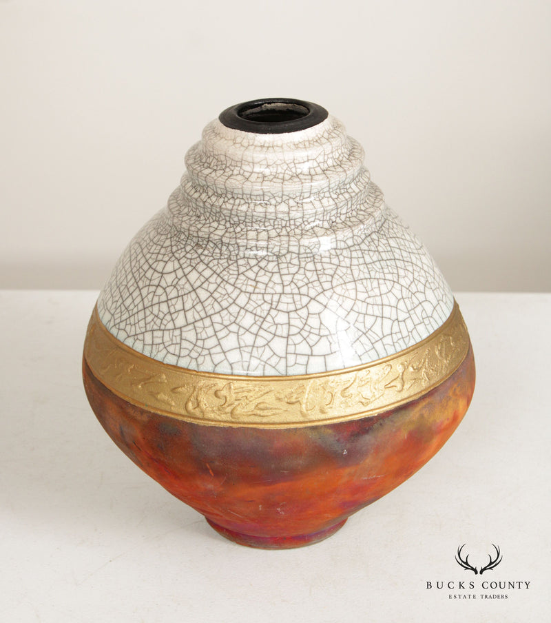 George M. Blackman Raku Pottery Vase