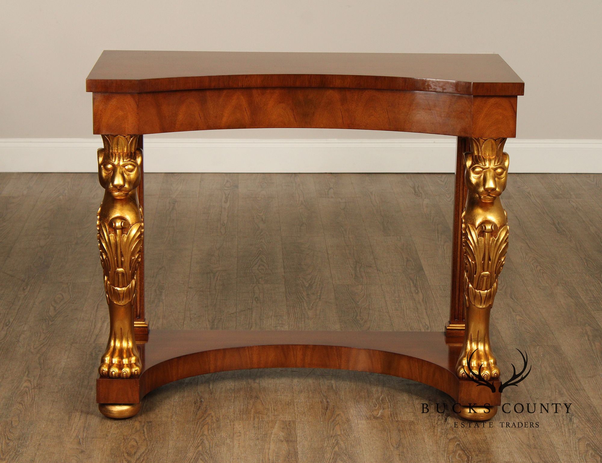 Karges Empire Style Mahogany and Partial Gilt Console Table