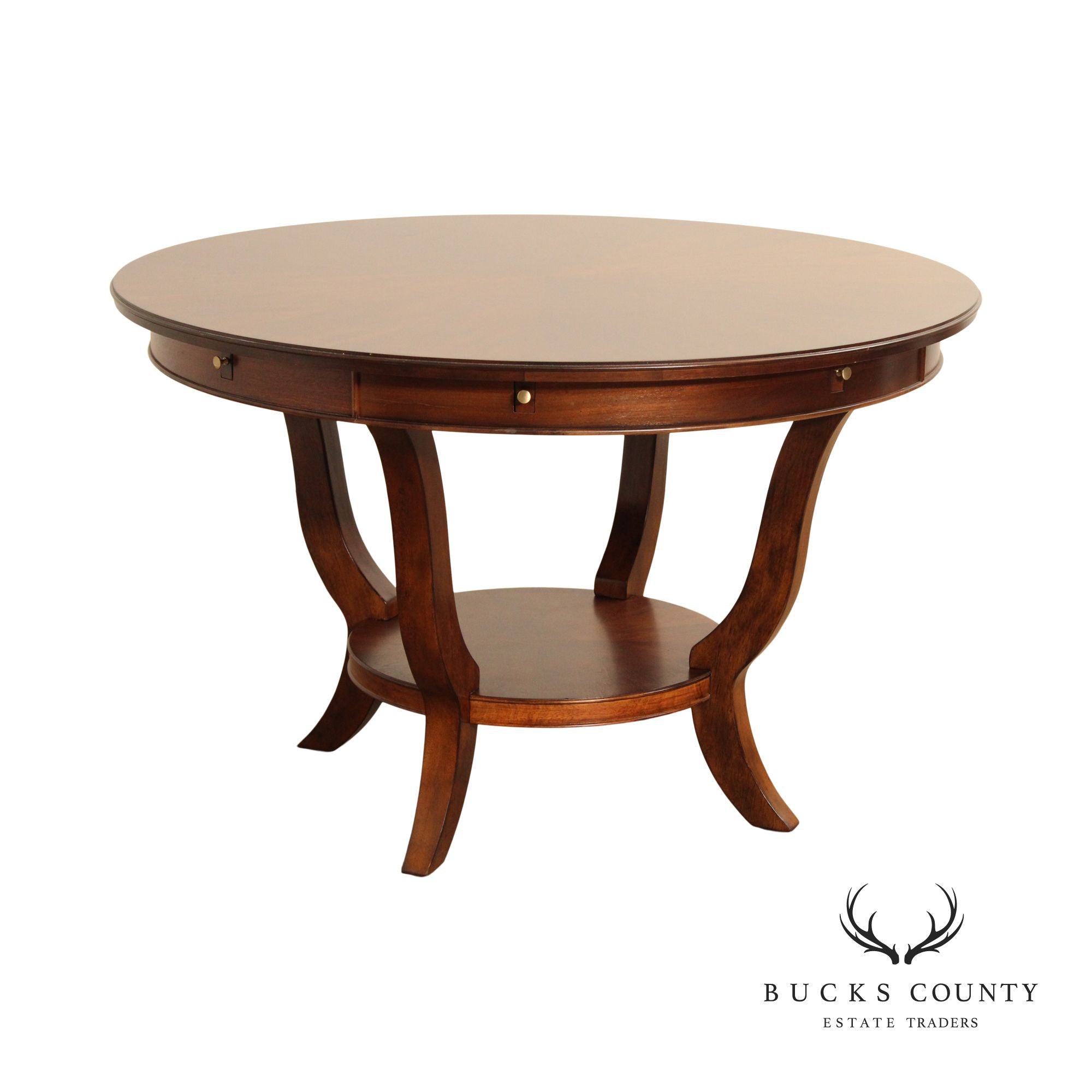 Stanley Furniture Round Expandable Sunburst Cherry Dining Table