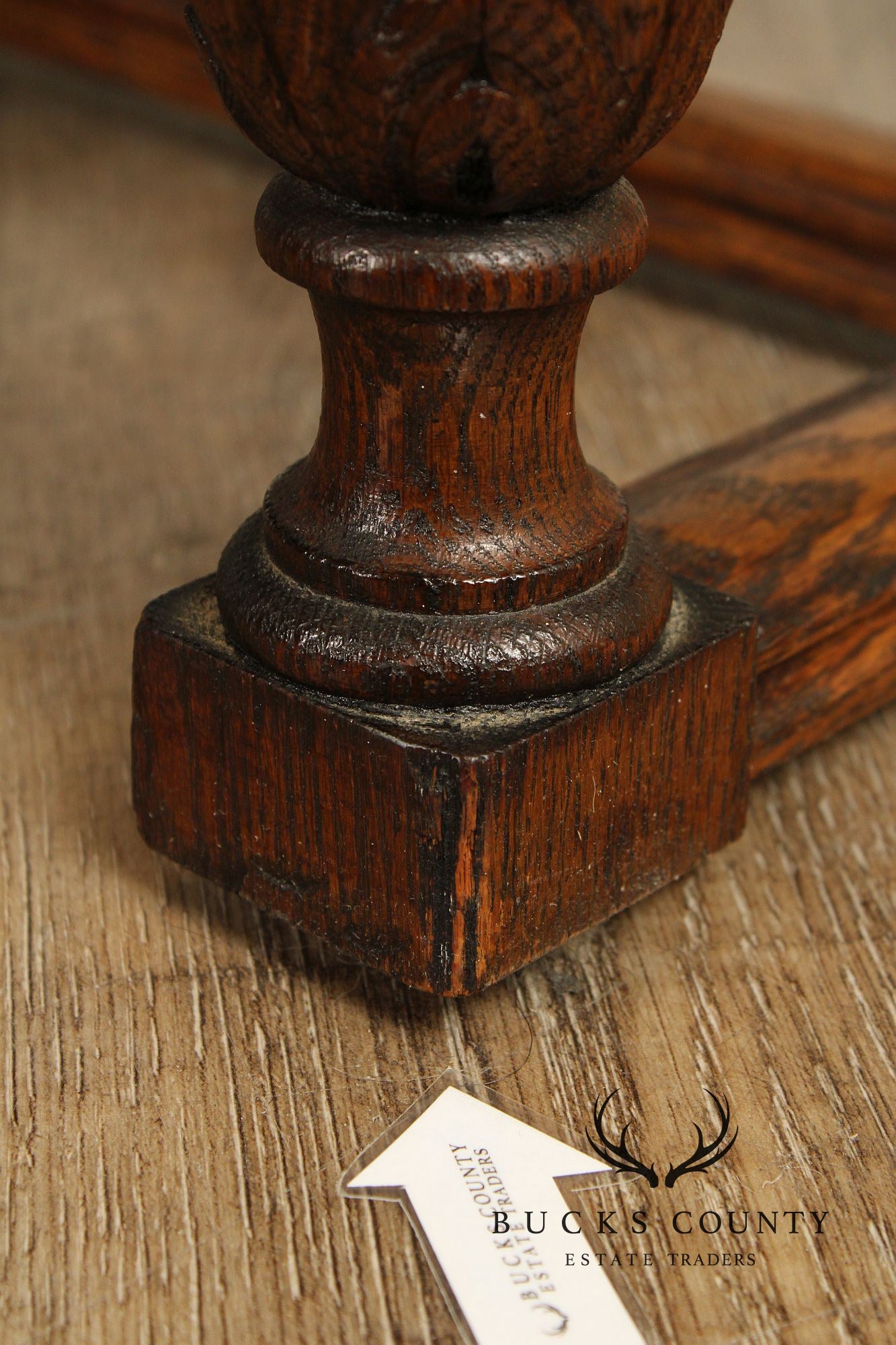 English Tudor Style Carved Oak Window Bench