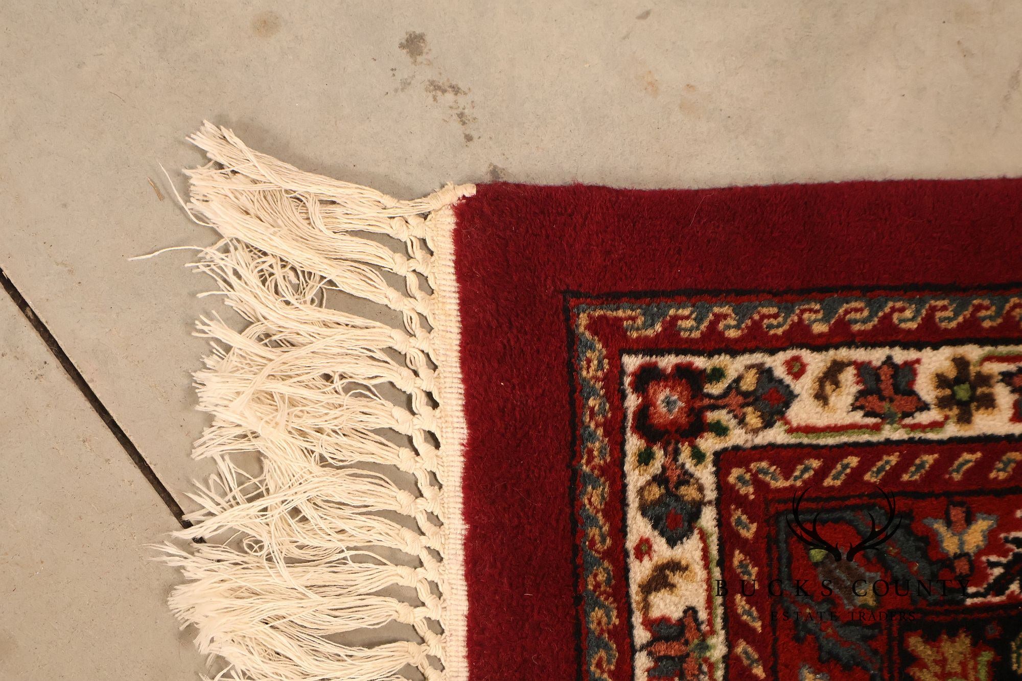Hand Knotted Persian Style Wool Area Rug With Floral Medallion Design