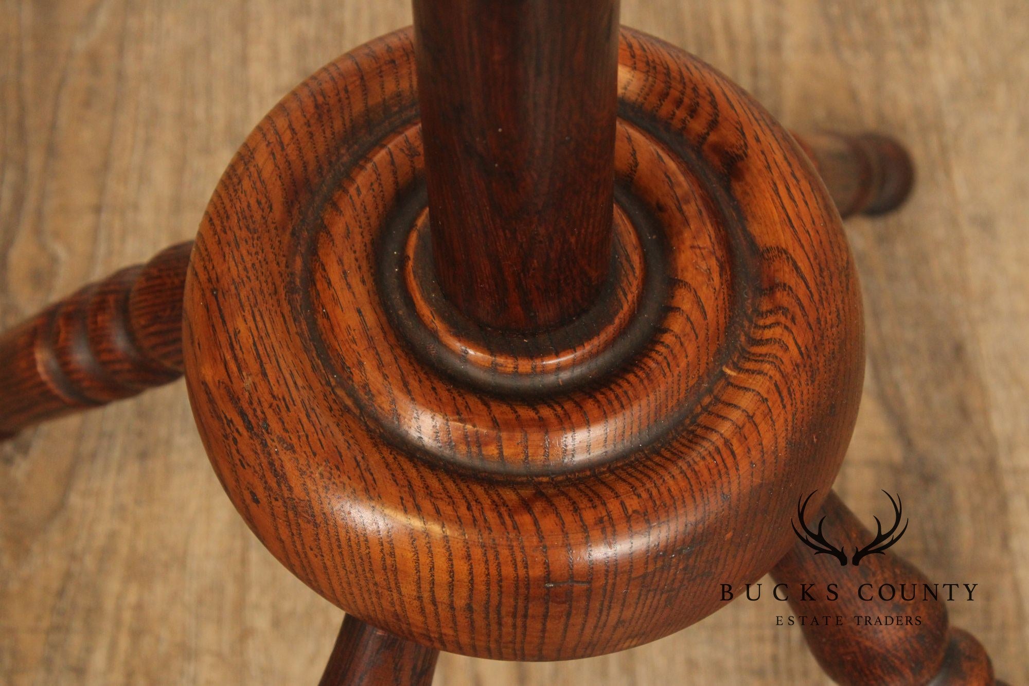 Antique Bobbin Turned Oak Hat Rack