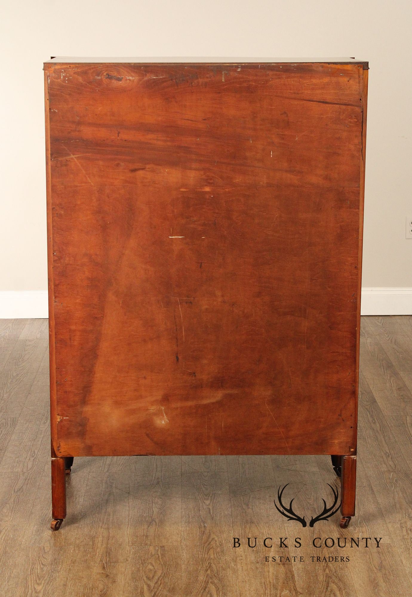 1940's Vintage Regency Style Mahogany Tall Chest