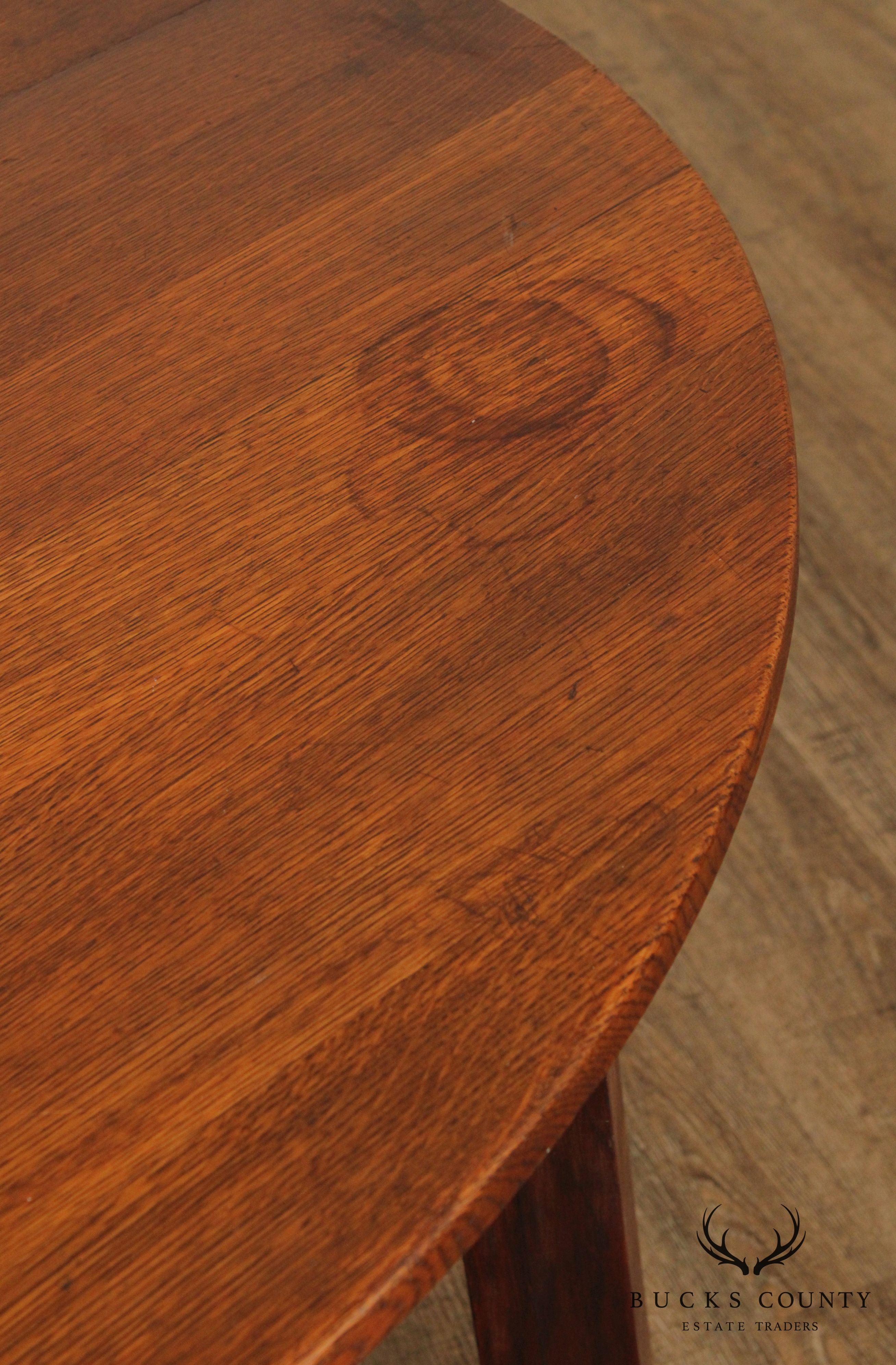 L. & J.G. Stickley Antique Round Oak Dining Table
